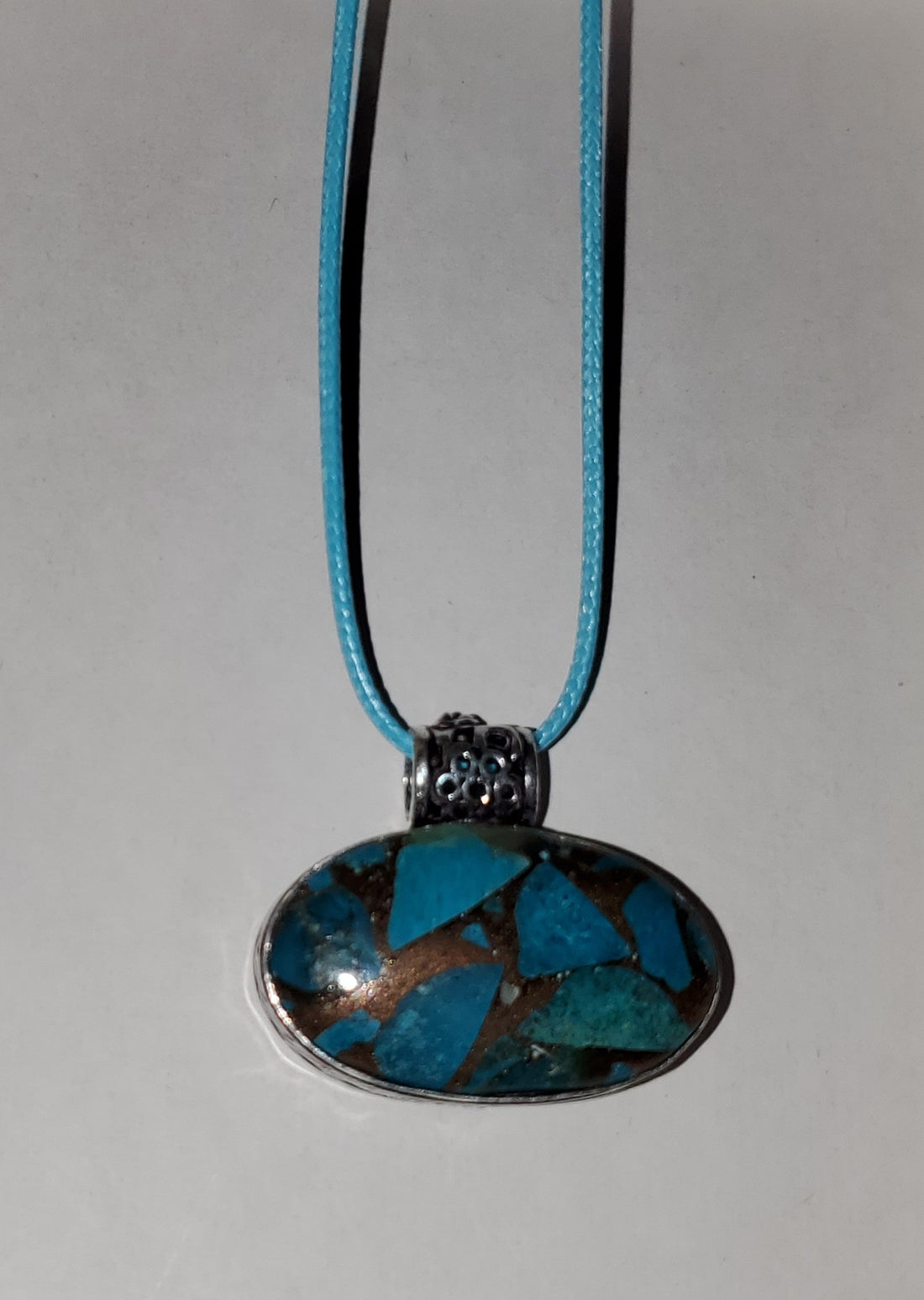 Copper Apatite 1.5" Pendant on Cord - Gift-Boxed