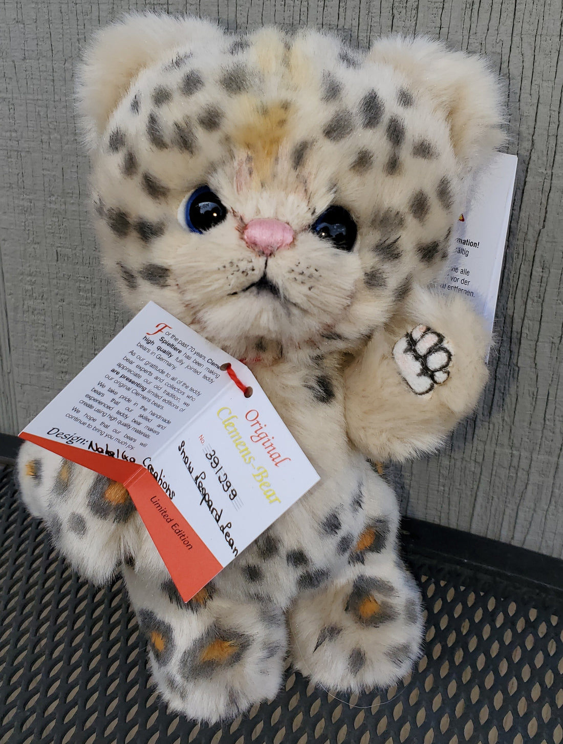 Snow Leopard Lean - 6" Plush by Natalie Lachnitt