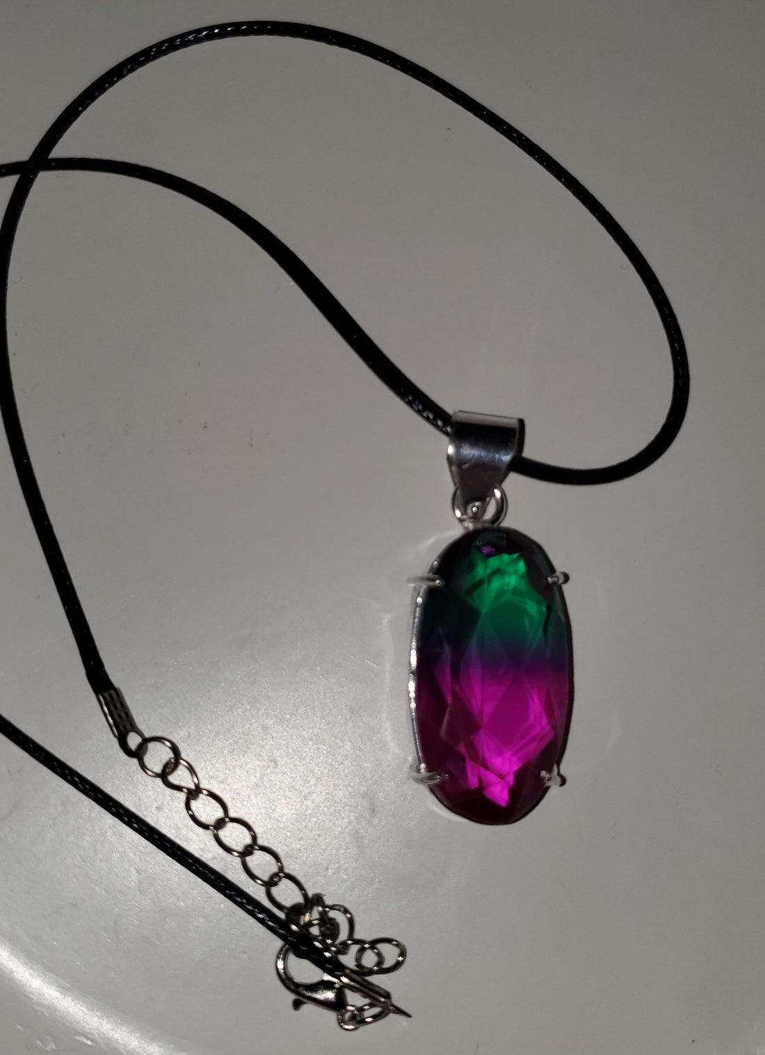 Watermelon Bi-Color Tourmaline 2" Pendant on Chain and Gift-Boxed