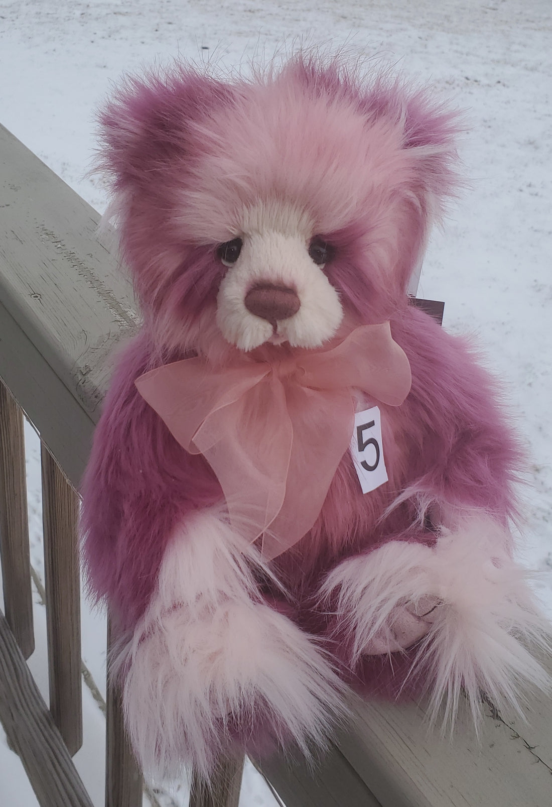 Rose Moon - 15" Fluffy, Pink and Rose Panda by Charlie Bears