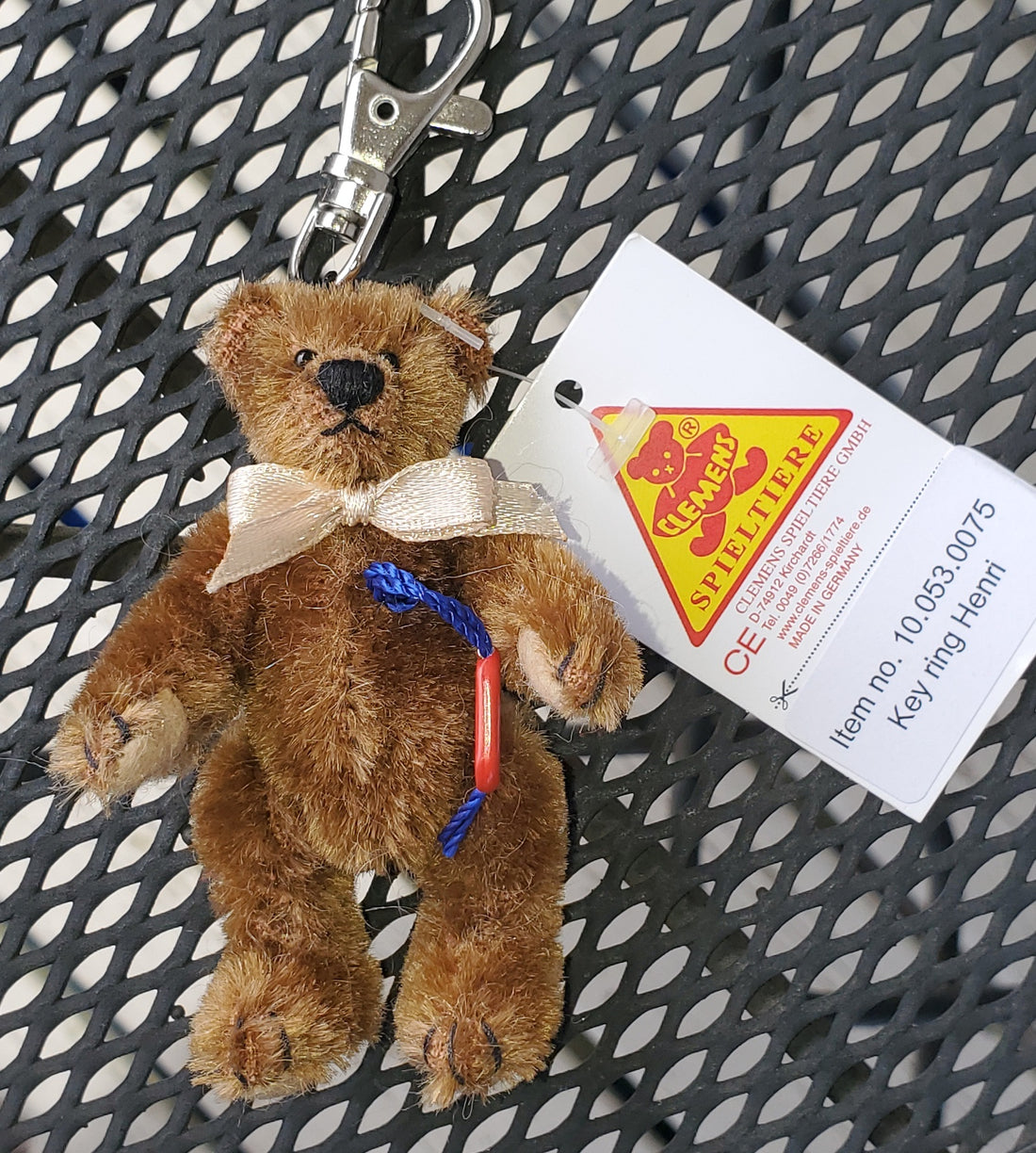 Henri - 2" Mohair, Jointed Bear Keyring by Clemens Spieltere