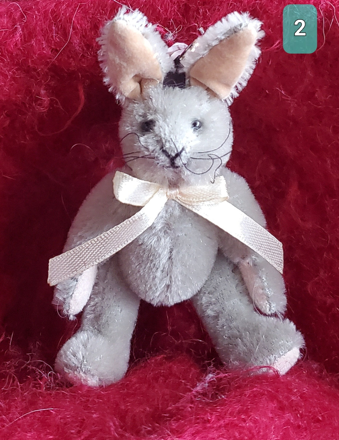 Binky Bunny - 4" Mohair Keychain by Merrythought