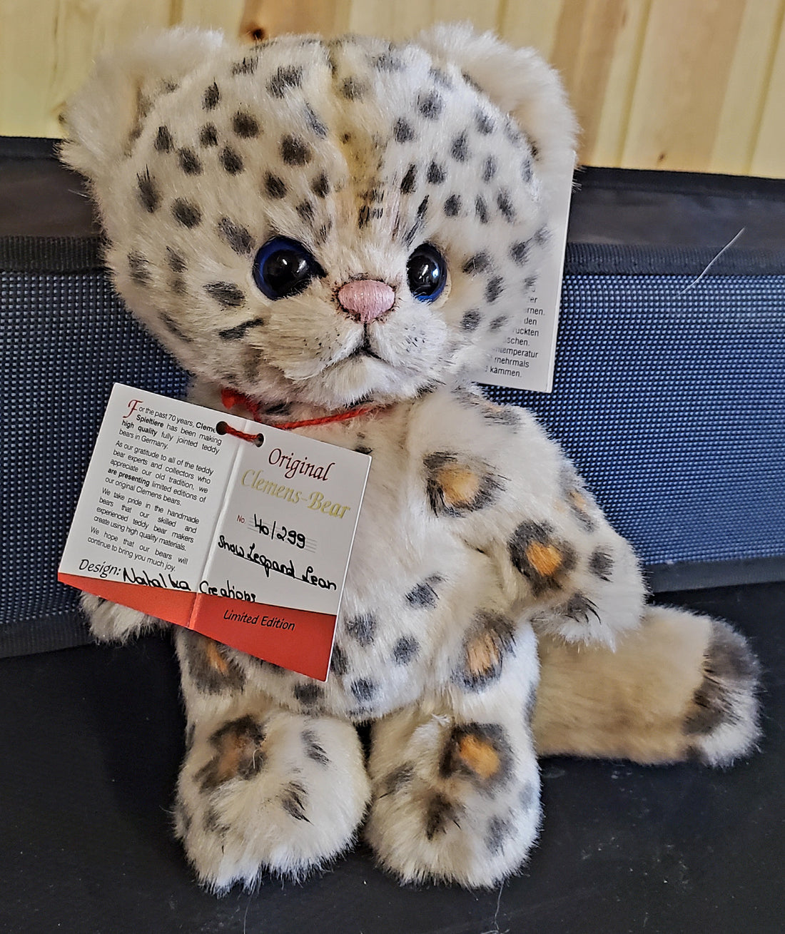 Snow Leopard Lean - 6" Plush by Natalka / Natalie Lachnitt