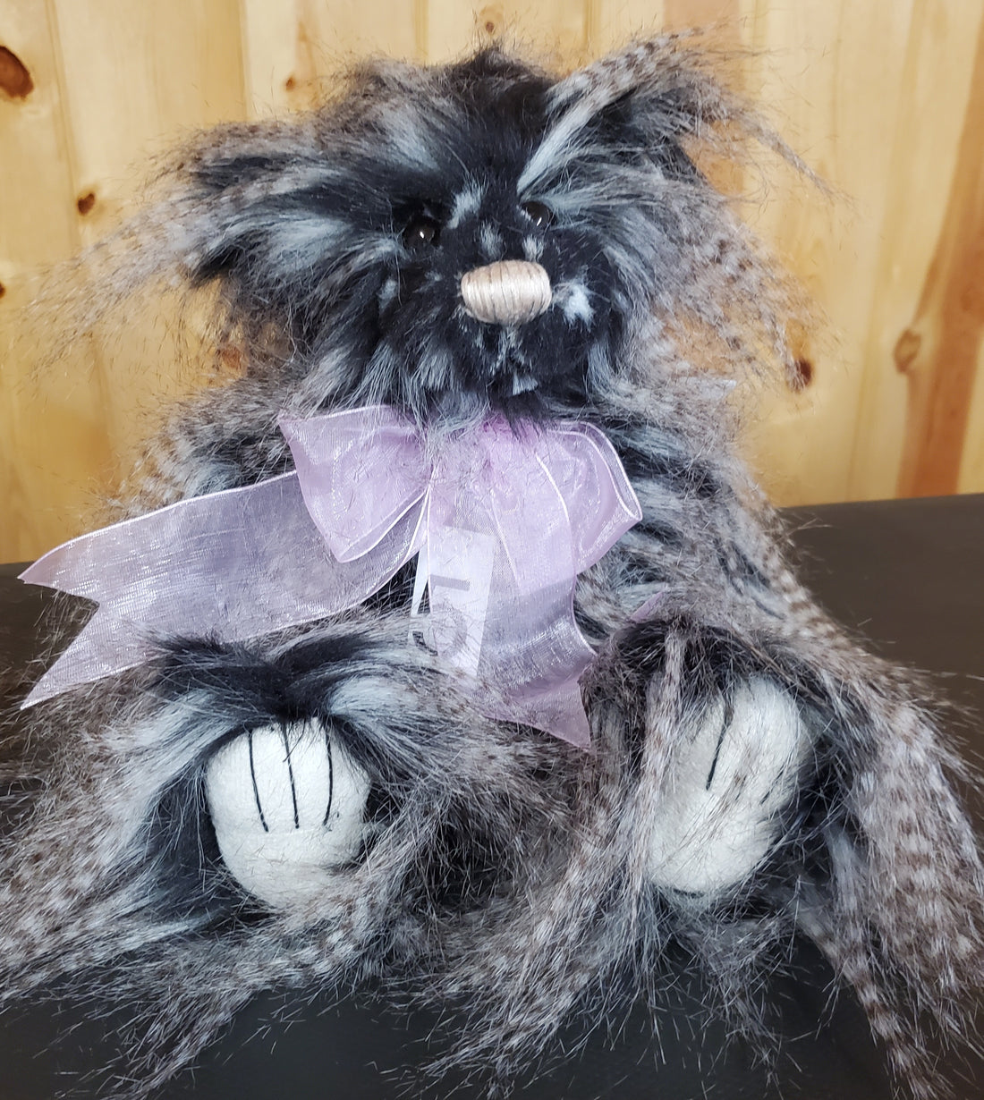 Chocolat -11" Black and Gret Long Haired Bear by Charlie Bears