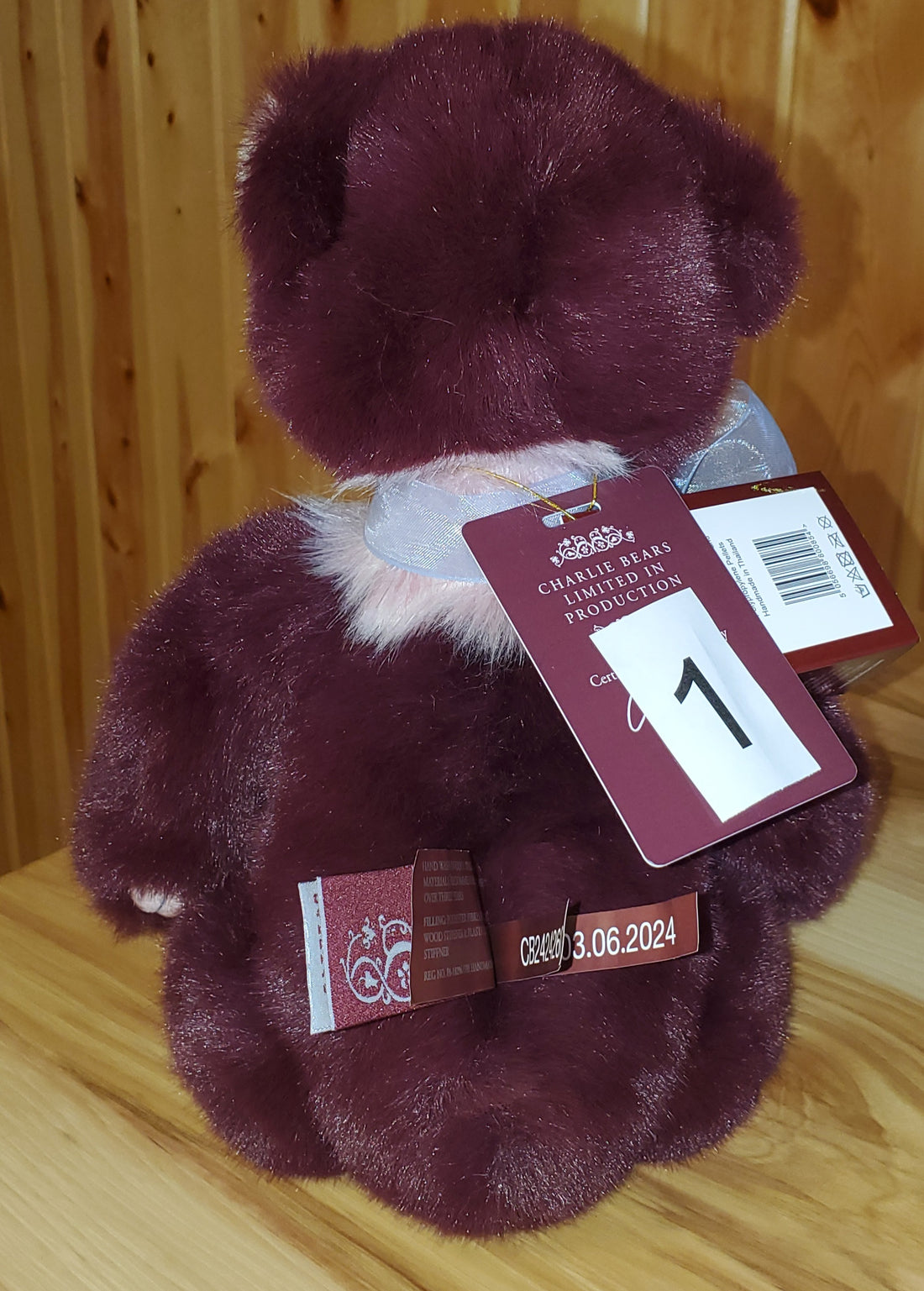 Rummy - 13.5" Burgundy Plumo by Charlie Bears