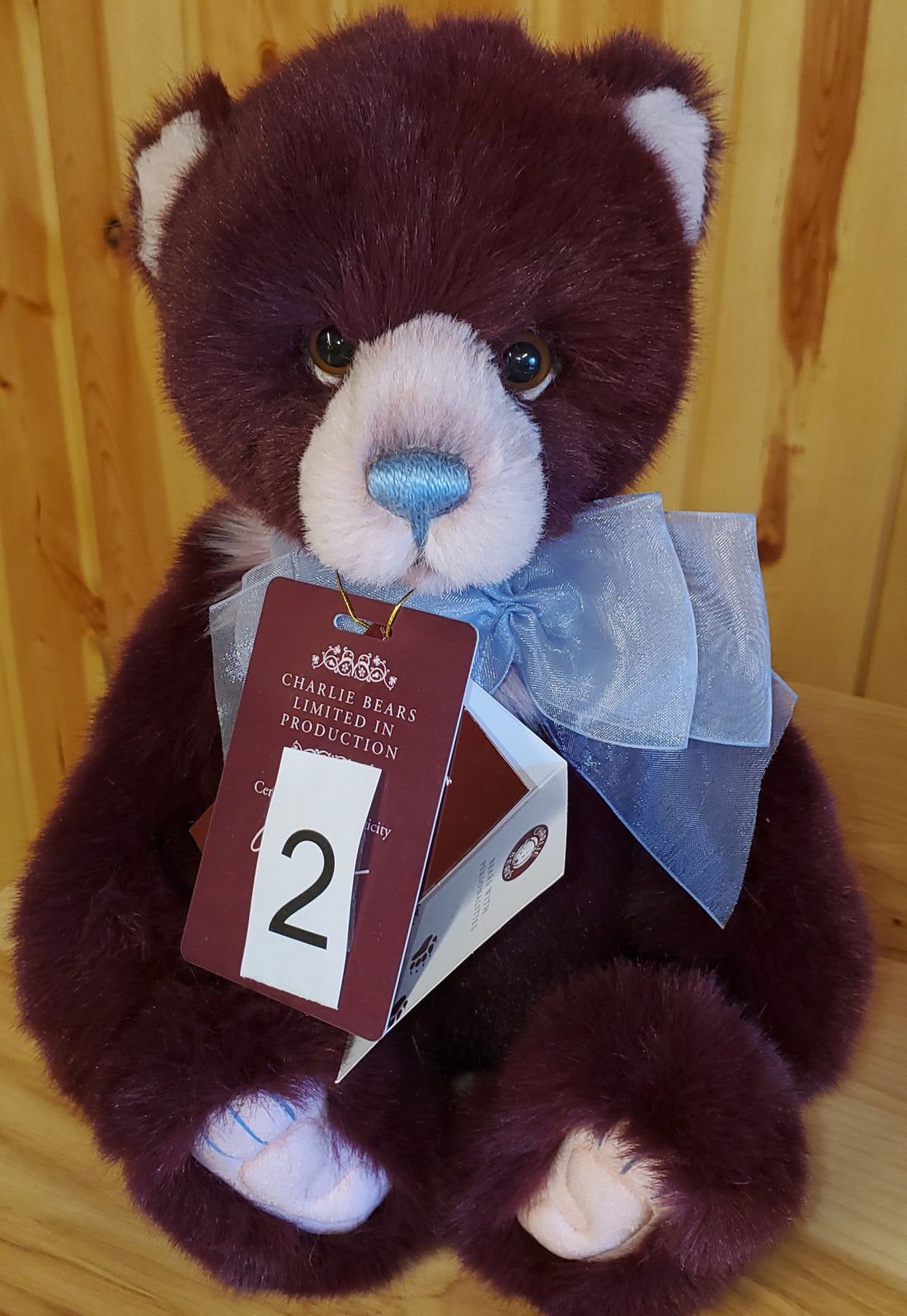 Rummy - 13.5" Burgundy Plumo by Charlie Bears