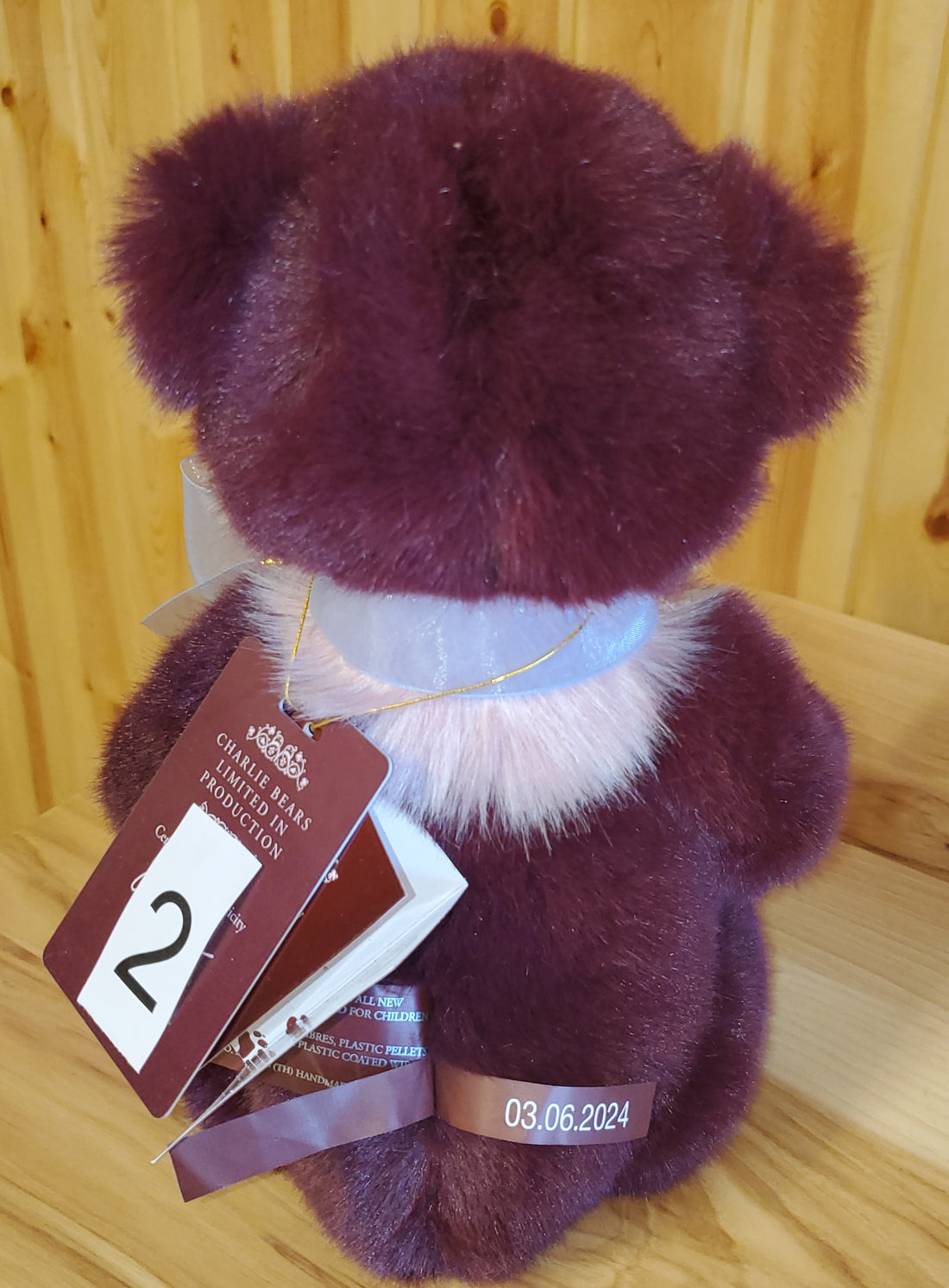 Rummy - 13.5" Burgundy Plumo by Charlie Bears