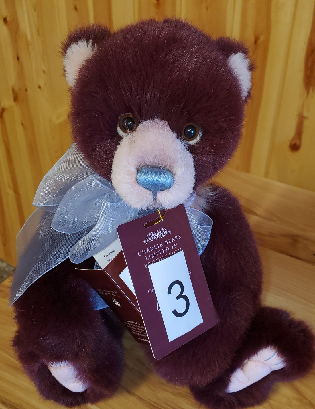 Rummy - 13.5" Burgundy Plumo by Charlie Bears