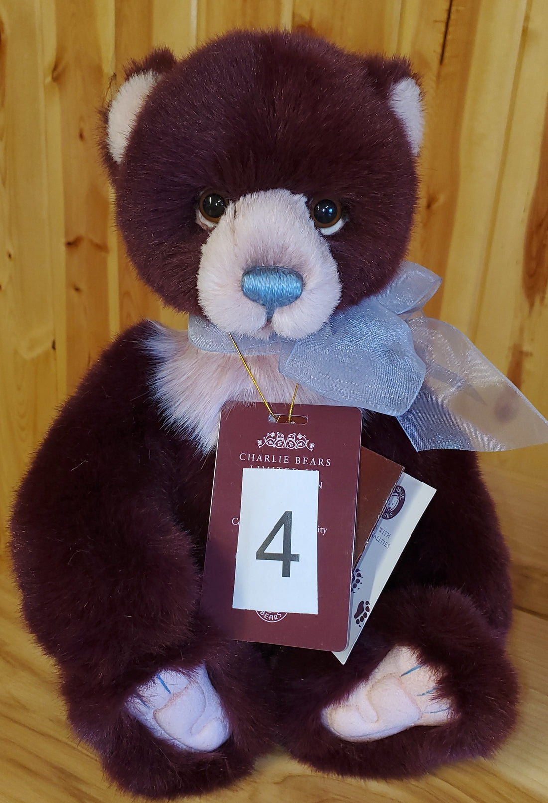 Rummy - 13.5" Burgundy Plumo by Charlie Bears