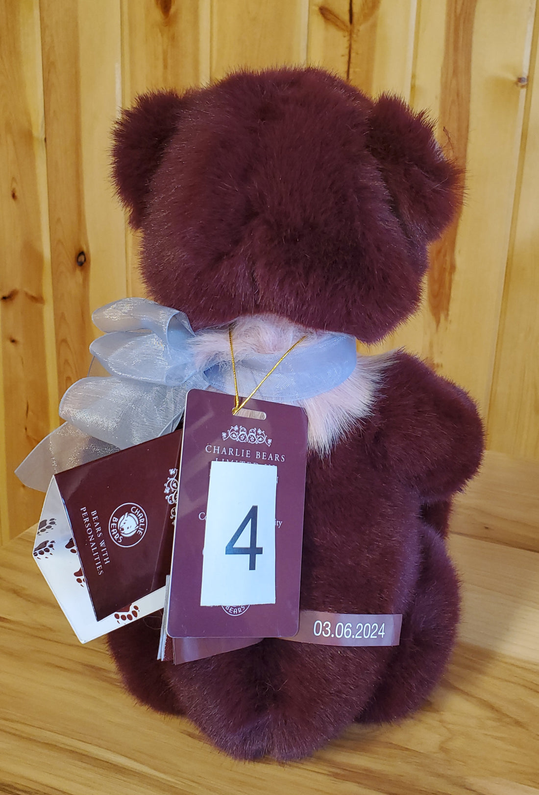 Rummy - 13.5" Burgundy Plumo by Charlie Bears