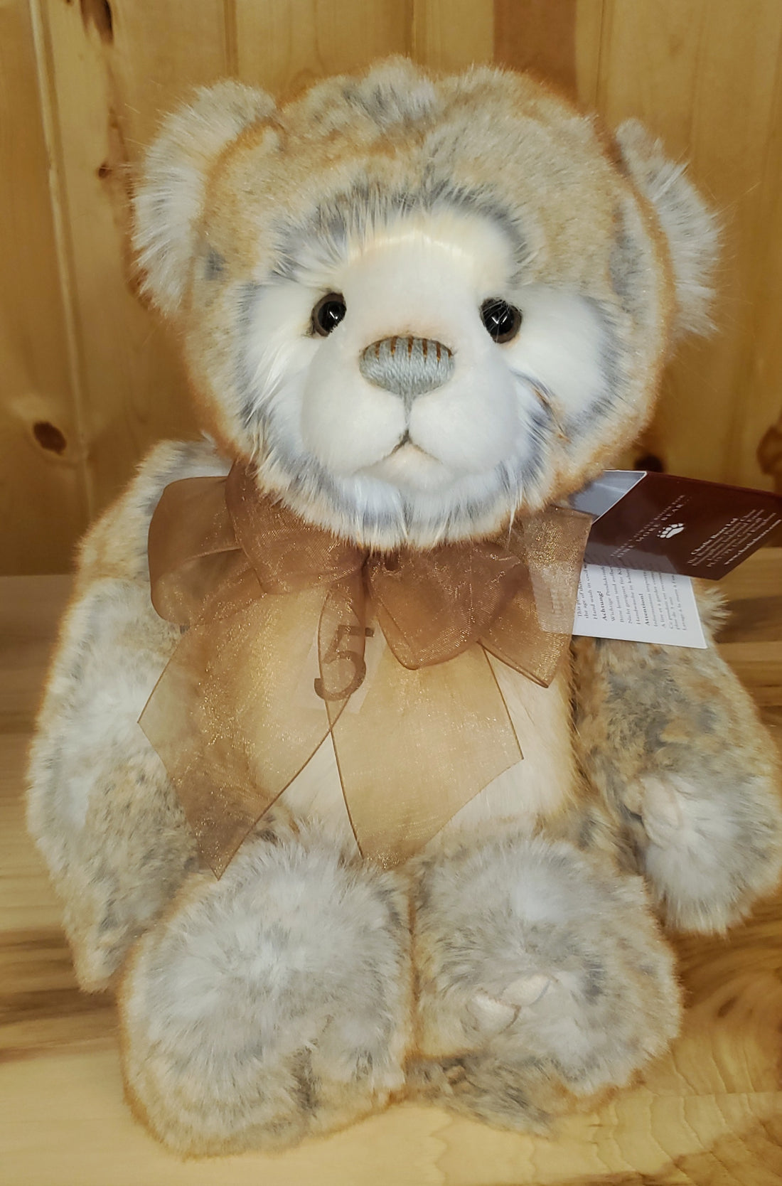 Rhys - 14" Gold and Grey Super-Soft Plush by Charlie Bears