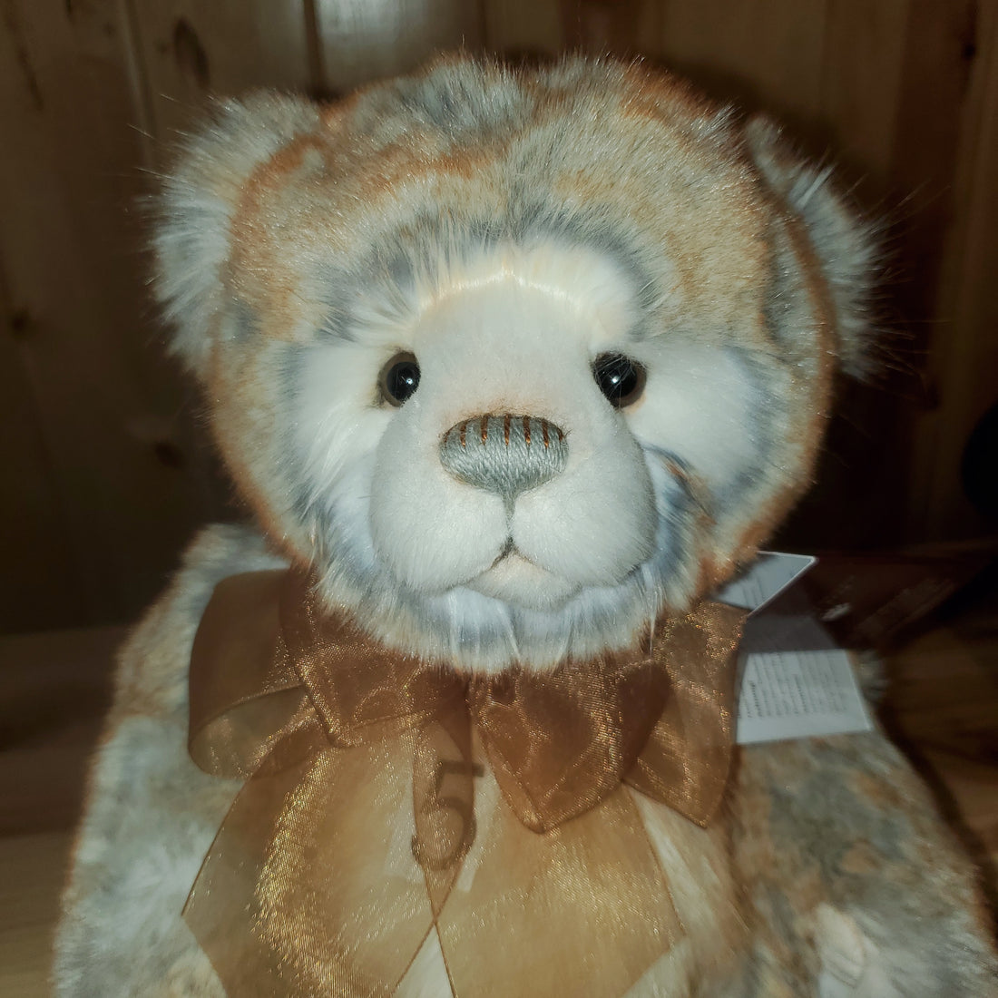 Rhys - 14" Gold and Grey Super-Soft Plush by Charlie Bears