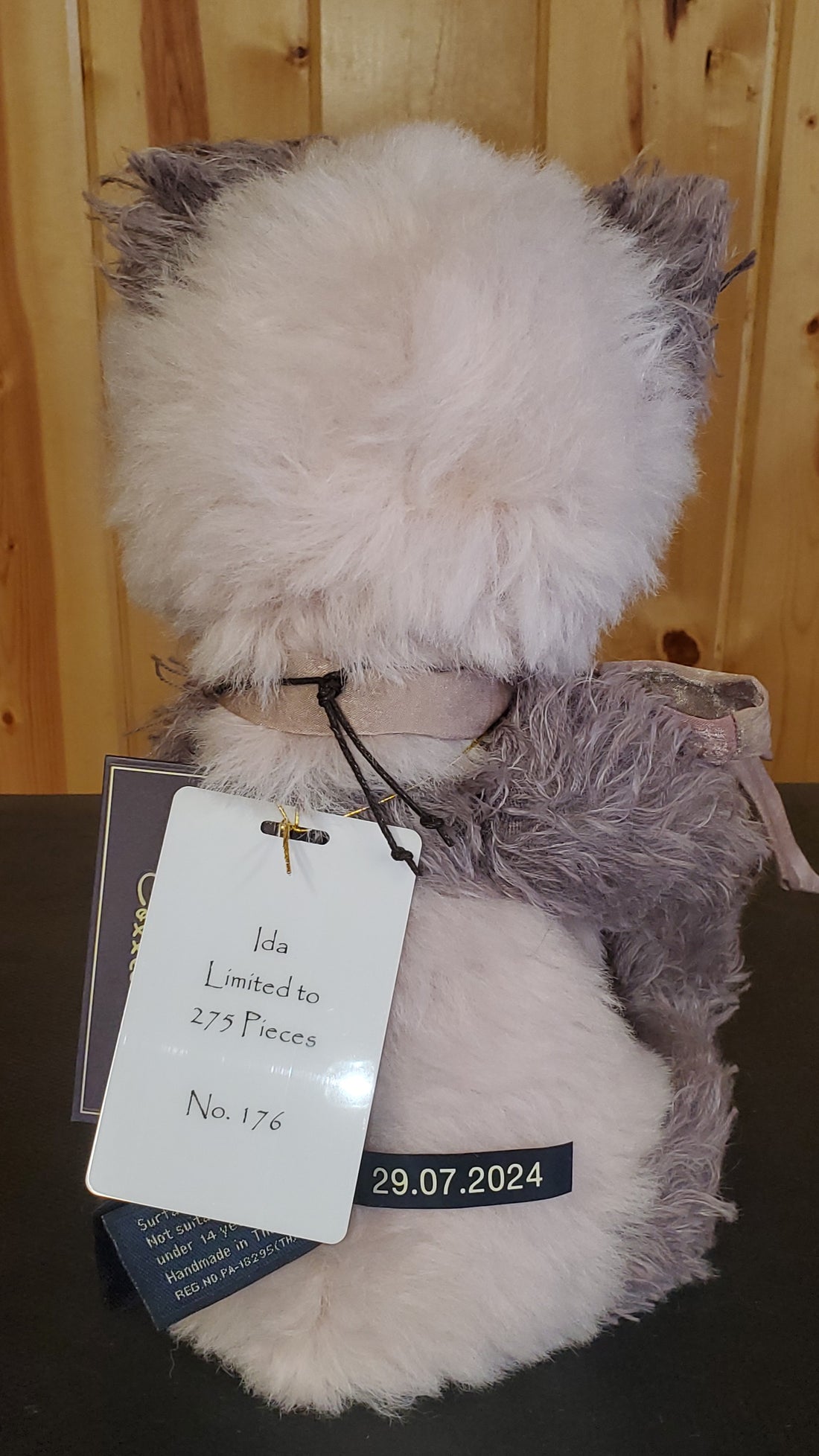 Ida - 15" Pink & Grey Mohair/Alpaca Bear - Isabelle Collection - 275 Made!