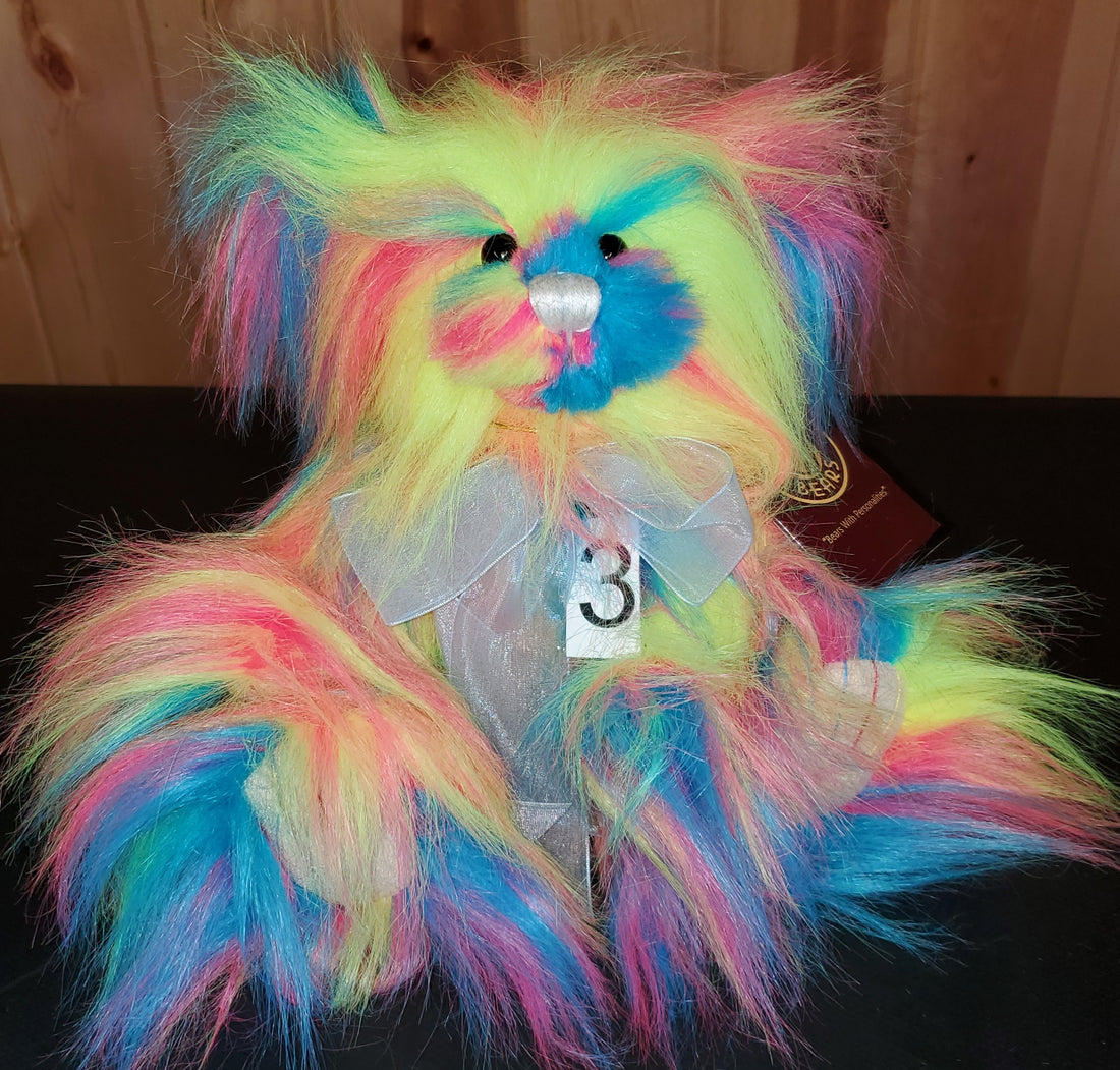 Razzle - 11" Long-Pile Multi-Colored Bear by Charlie Bears