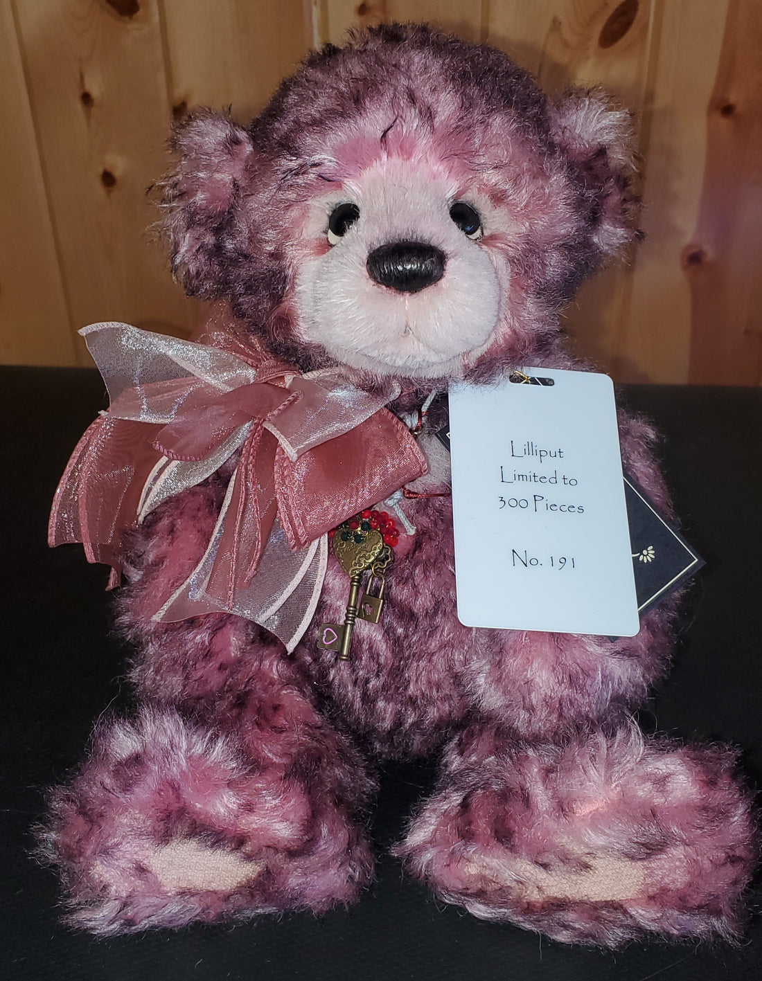 Lilliput - 12.5" Deep Rose Mohair Bear Isabelle Collection - 300 Pieces Made!