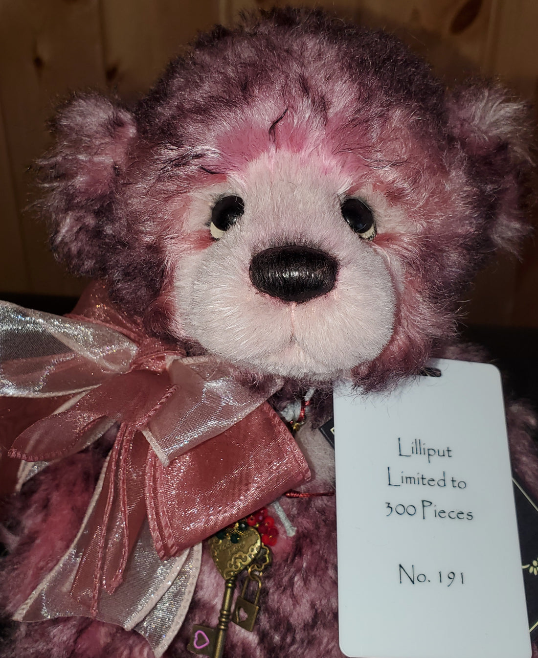 Lilliput - 12.5" Deep Rose Mohair Bear Isabelle Collection - 300 Pieces Made!