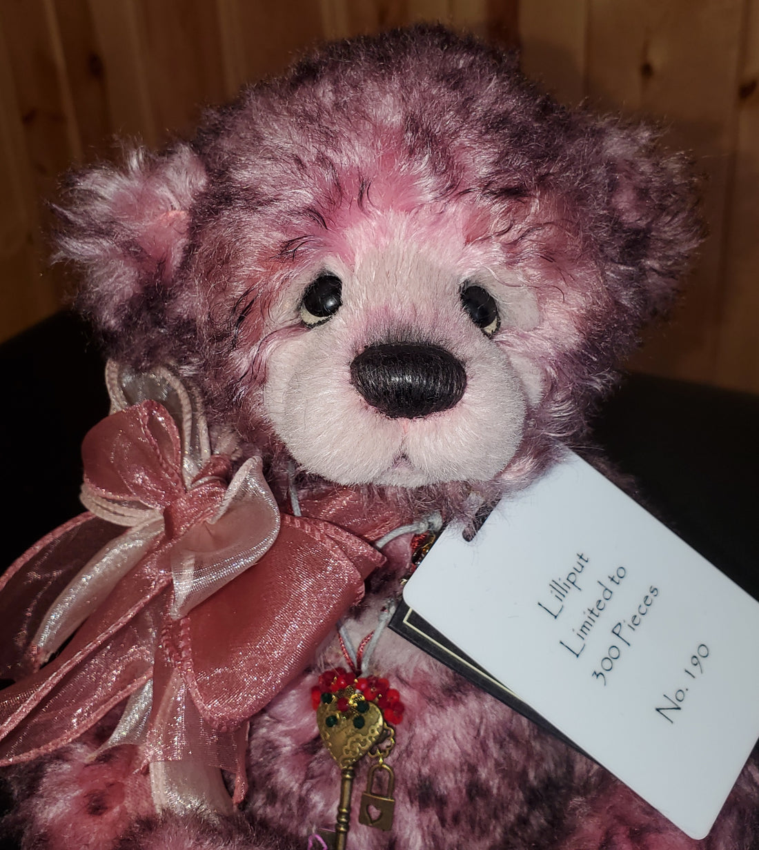 Lilliput - 12.5" Deep Rose Mohair Bear Isabelle Collection - 300 Pieces Made!