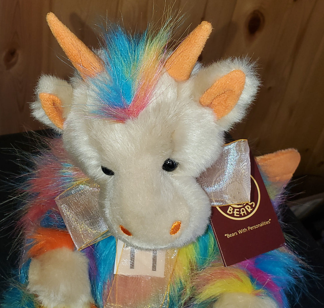 Rainbow's End  - 14" Long Pile Dragon by Charlie Bears