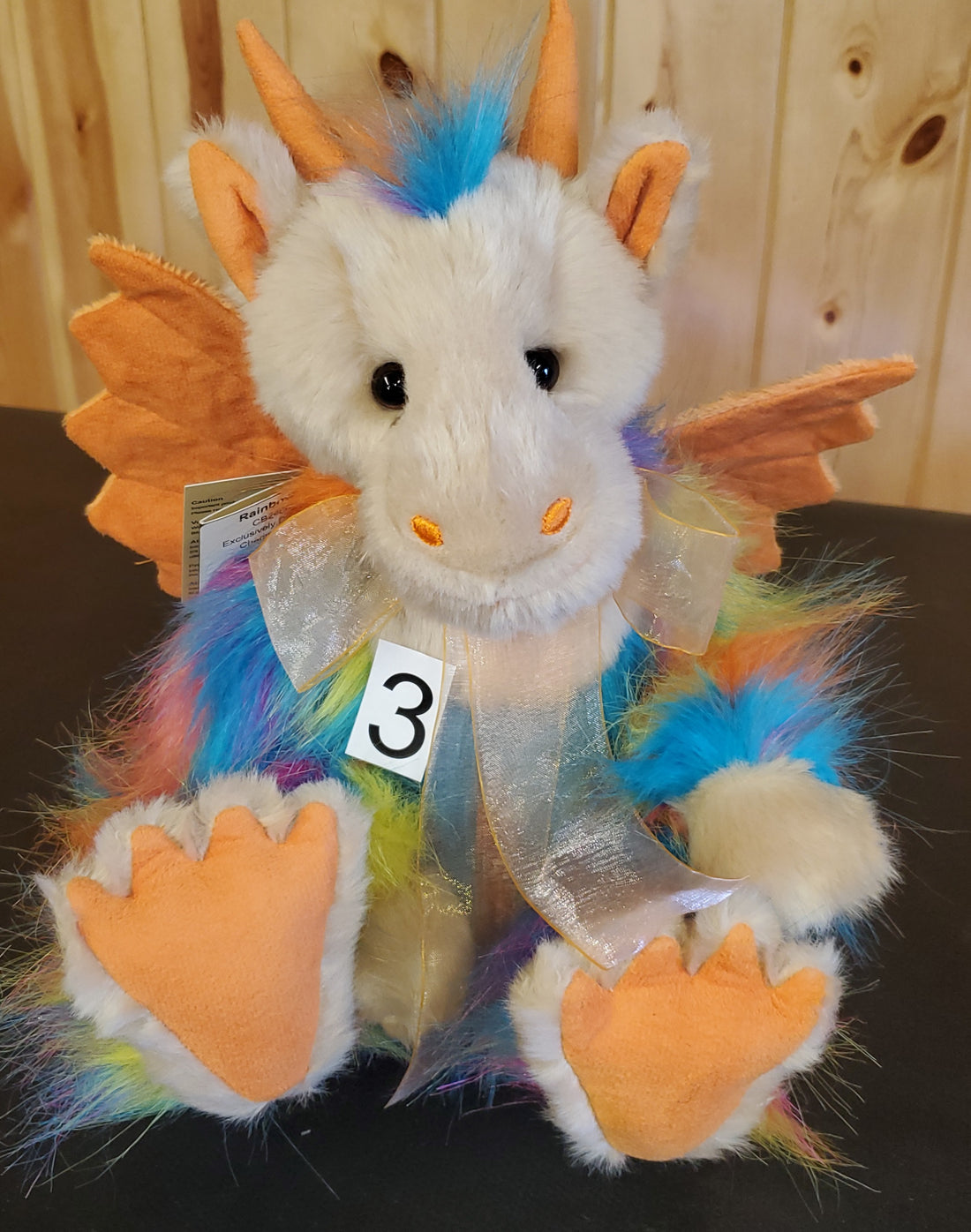 Rainbow's End  - 14" Long Pile Dragon by Charlie Bears