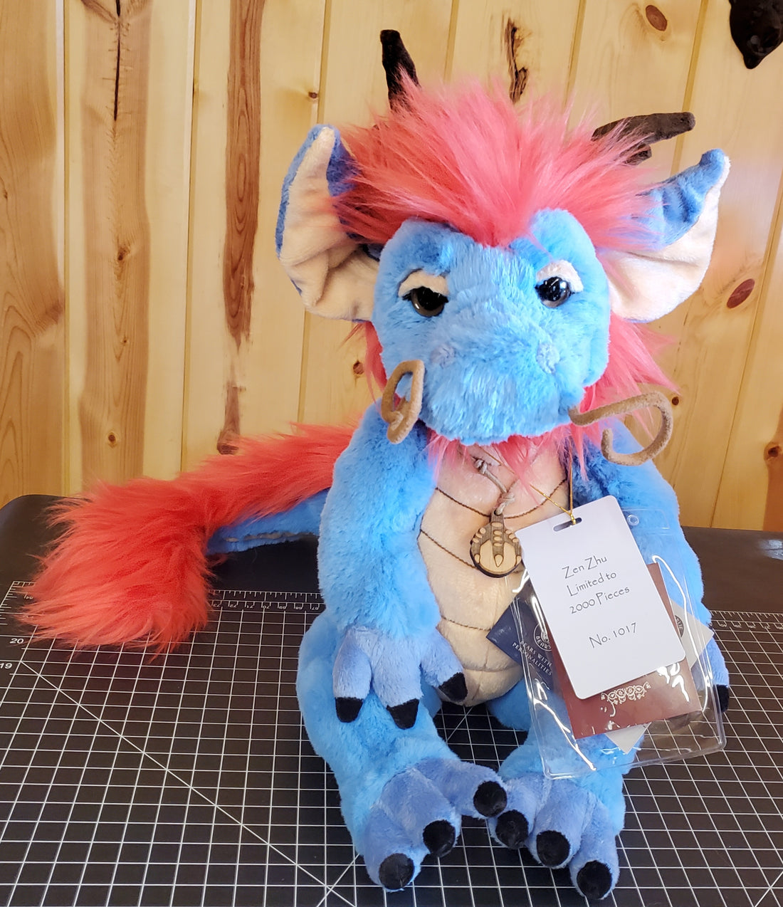 Zen Zhu - 17" Blue and Red Eastern Dragon