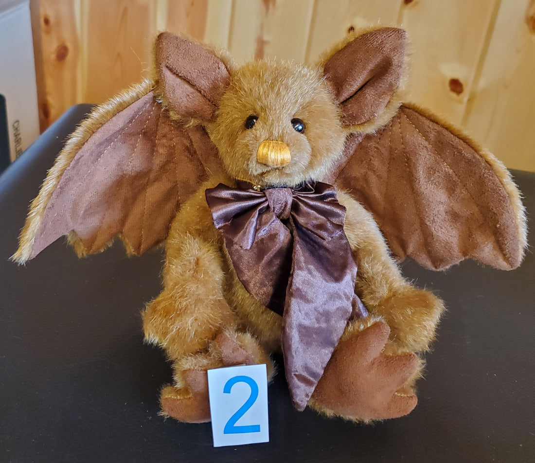 Pippy Strell - 9" Brown, Gothic Bat by Charlie Bears
