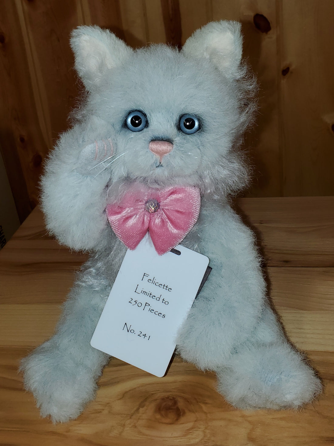 Felicette - 12" Pale Grey Mohair Cat - Isabelle Collection by Charlie Bears