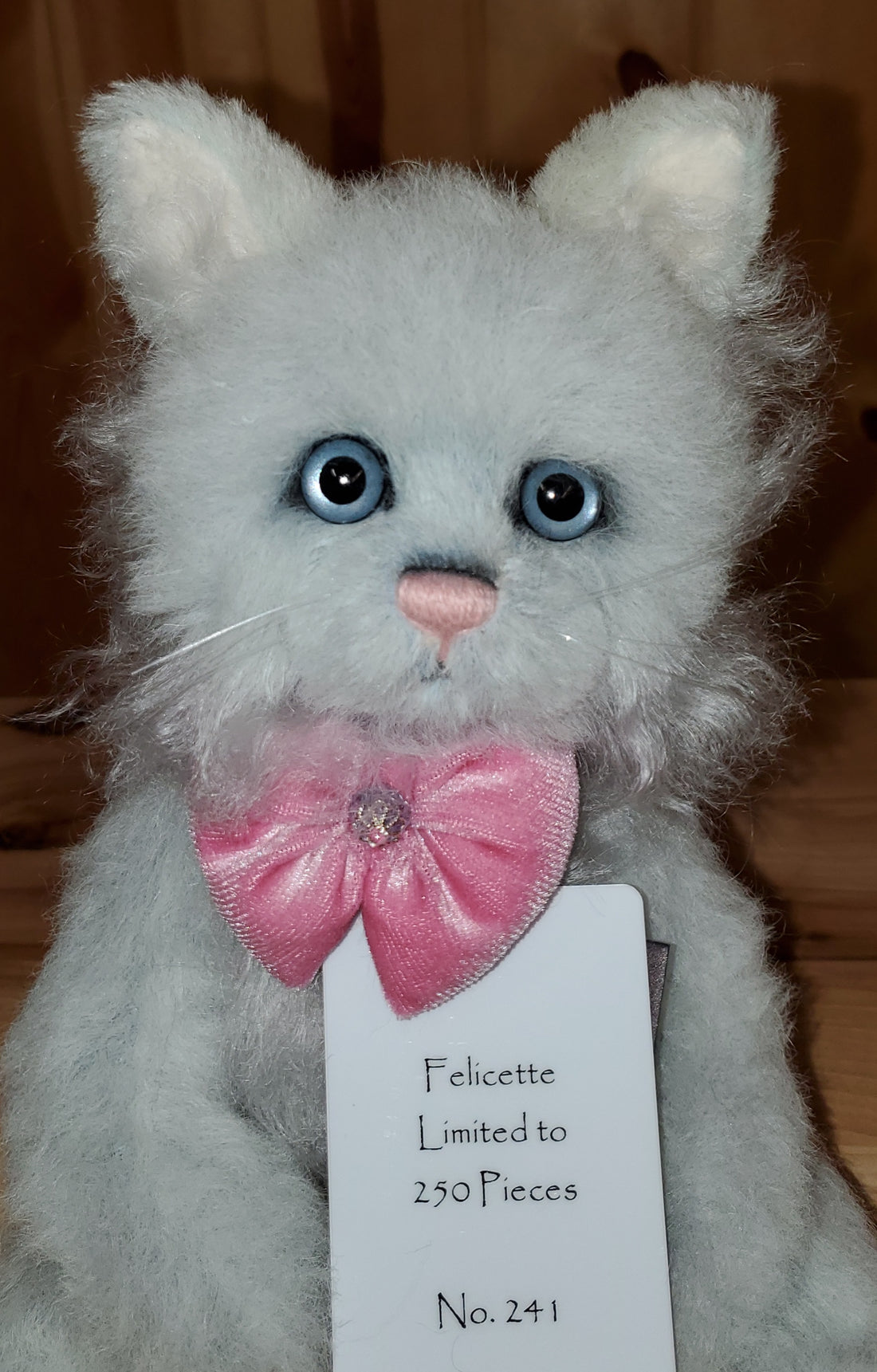 Felicette - 12" Pale Grey Mohair Cat - Isabelle Collection by Charlie Bears