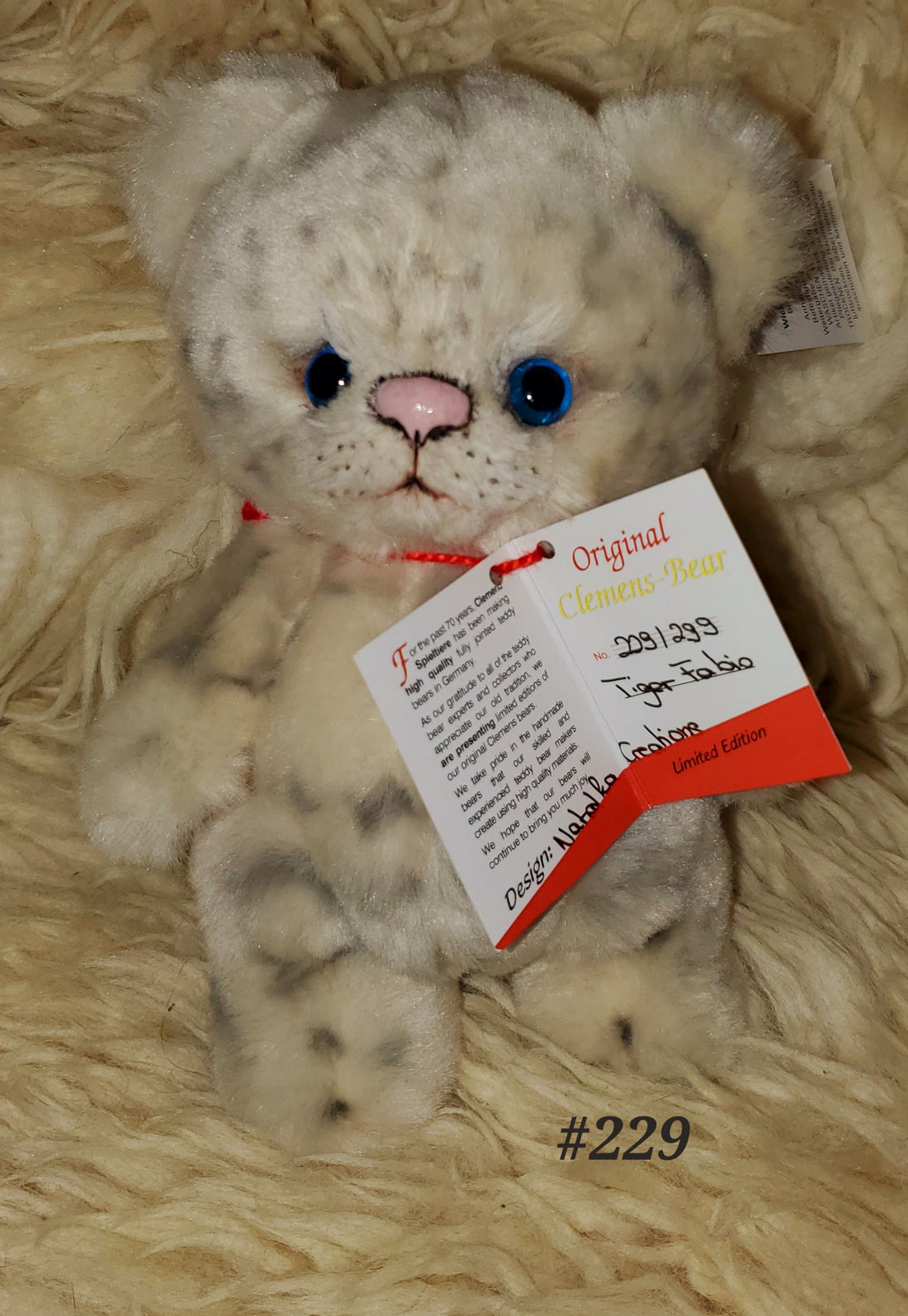 Tiger Fabio - 7" White Tiger by Natalka Creations