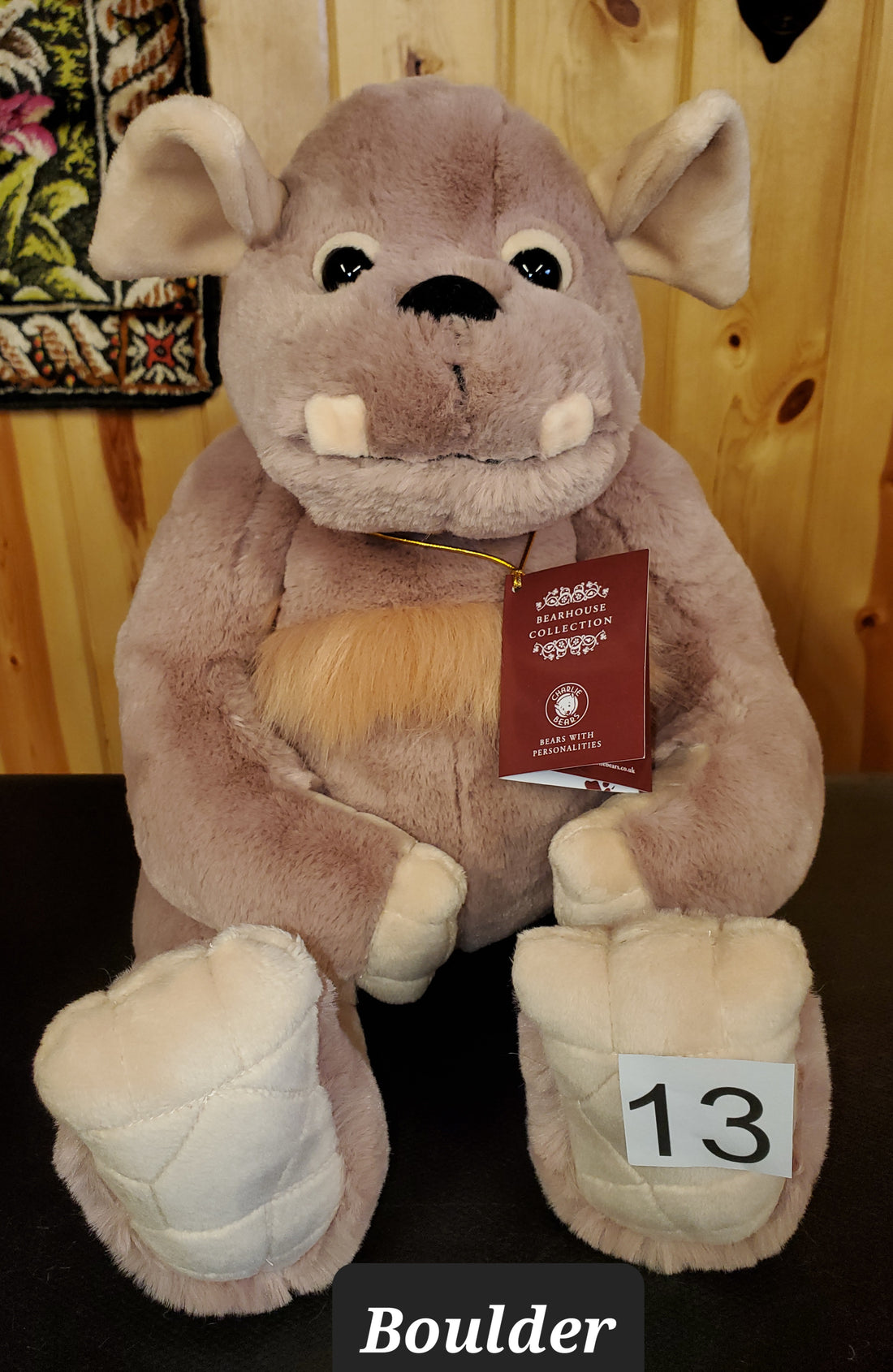 Boulder - 13" Soft Huggable Giant - Ogres and Giants by Charlie Bears Safe for 18 months and up!
