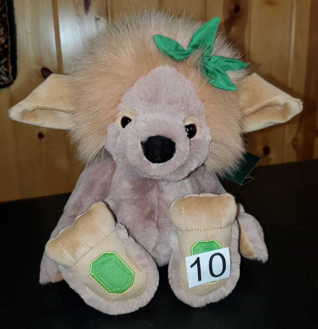 Emerald Lou- 9.5" Tan and Green Bearhouse Troll by Charlie Bears - Safe for 18 Months and Up!