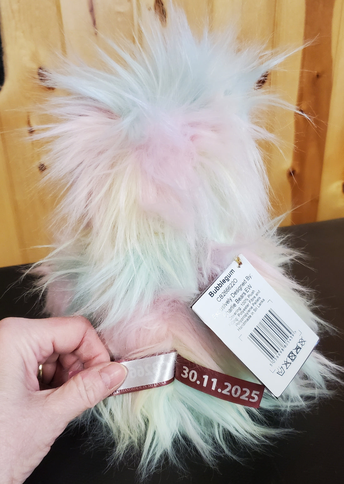 Bubblegum - 11" Pastel Pink, Green, Yellow Plush by Charlie Bears