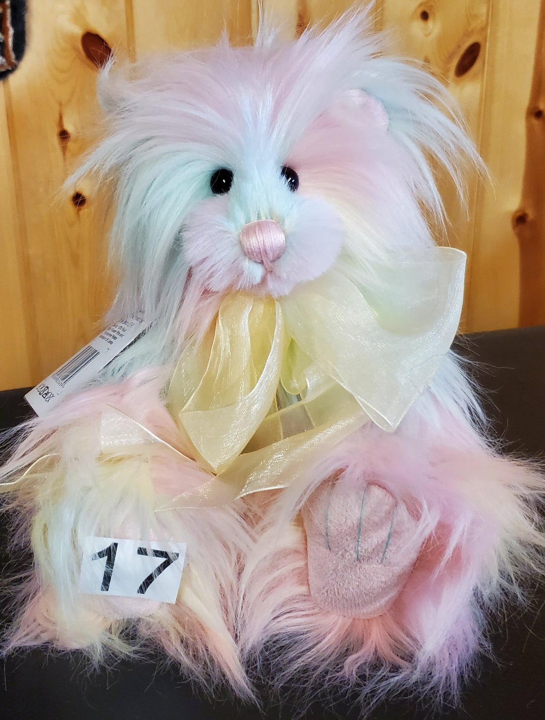 Bubblegum - 11" Pastel Pink, Green, Yellow Plush by Charlie Bears