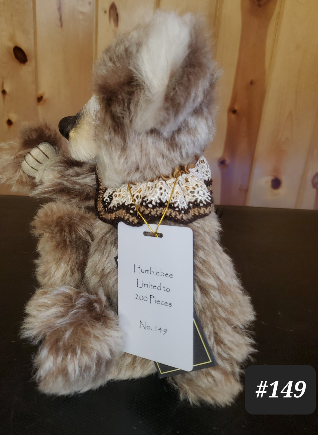 Humblebee - 12" Mohair w/ Cream and Brown Fur, Lace Collar - Isabelle Collection