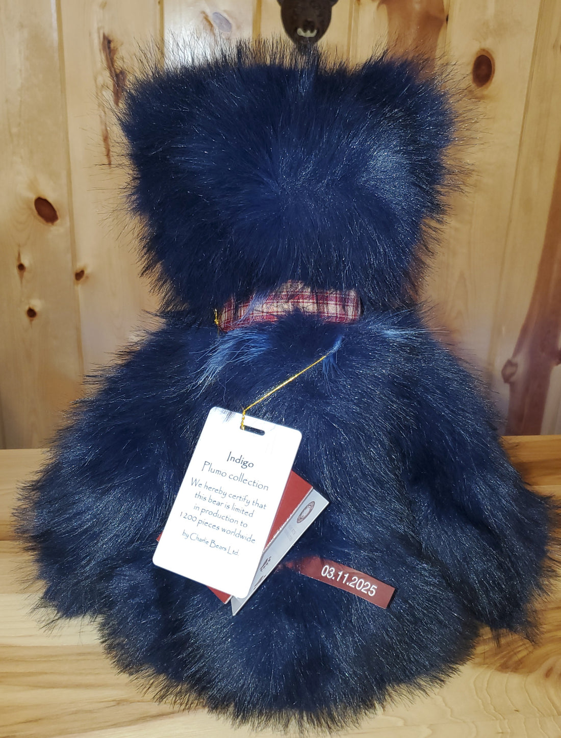 Indigo - 18" Deep Blue Plumo Bear w/ Chunky Body and Soft Fur by Charlie Bears