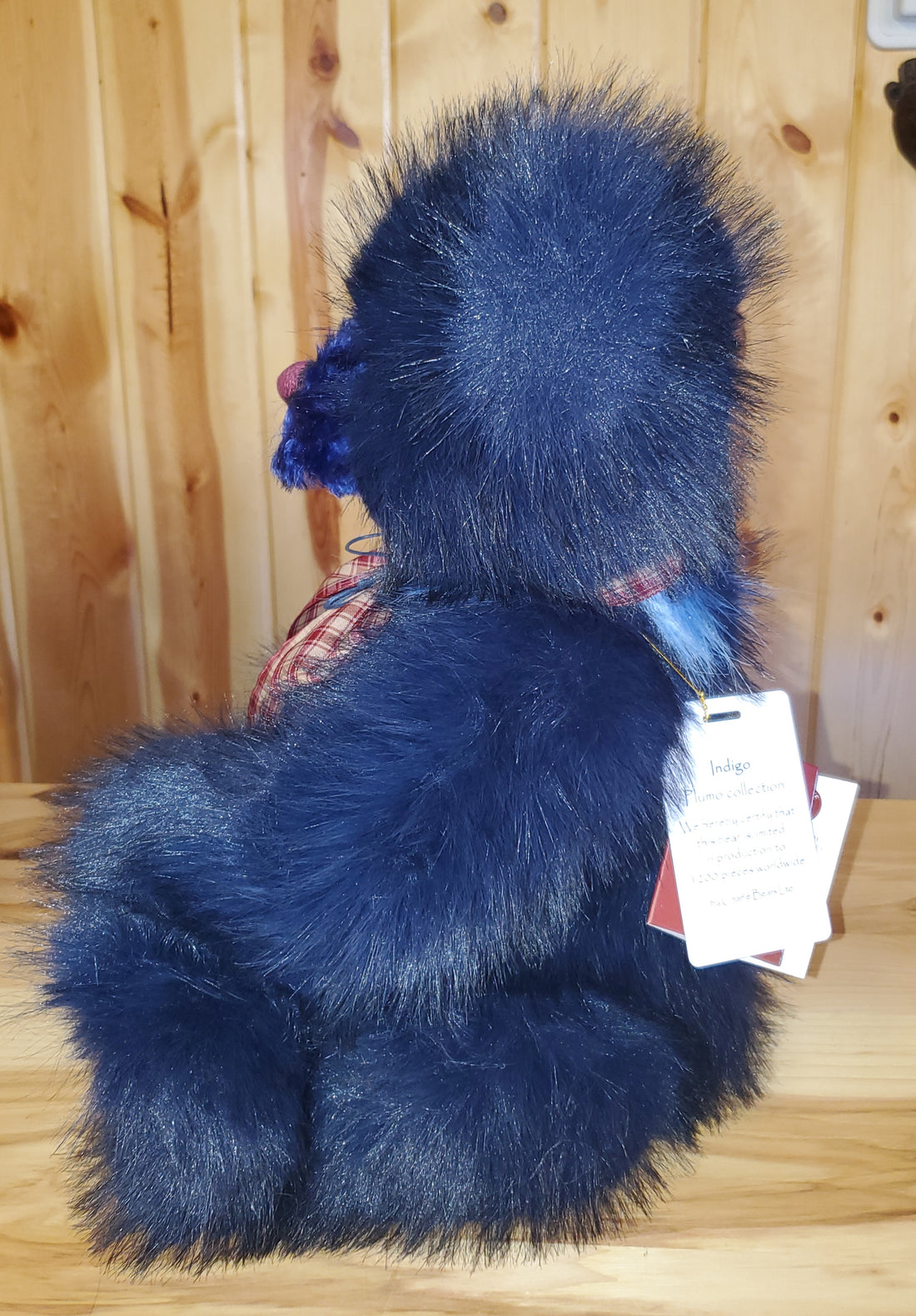 Indigo - 18" Deep Blue Plumo Bear w/ Chunky Body and Soft Fur by Charlie Bears
