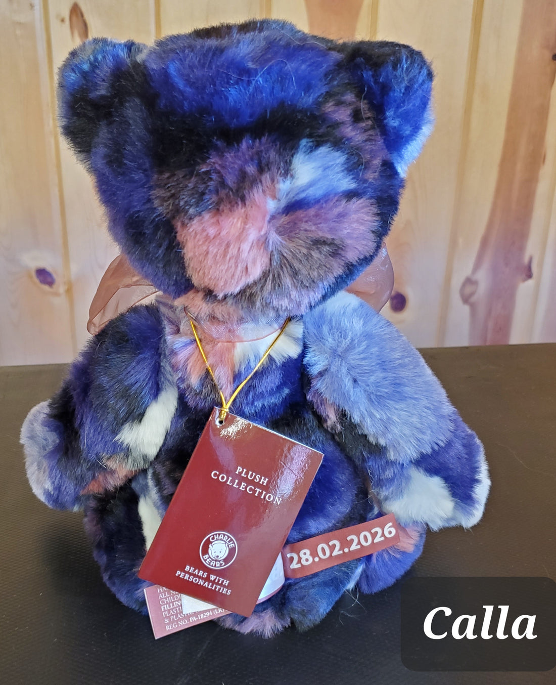 Calla - 13" Bear w/ blue, pink, black, cream - by Charlie Bears