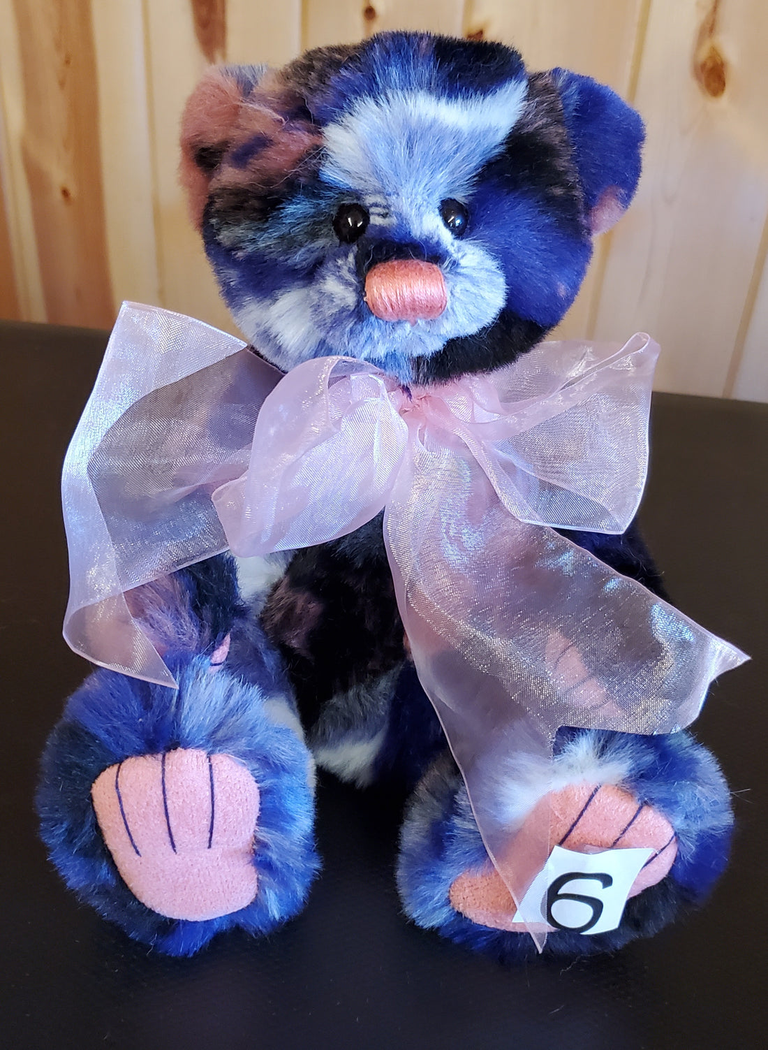 Zuri - 11" Bear w/ blue, black, cream, and pink - by Charlie Bears