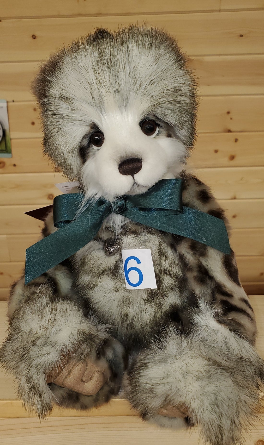 Craig - 15” Panda w/ Green Ribbon from the Secret Collection by Charlie Bears