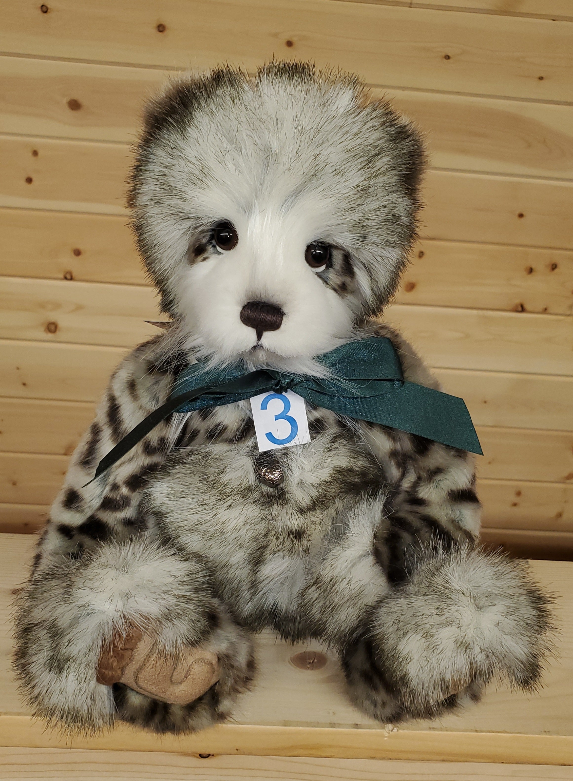 Craig - 15” Panda w/ Green Ribbon from the Secret Collection by
