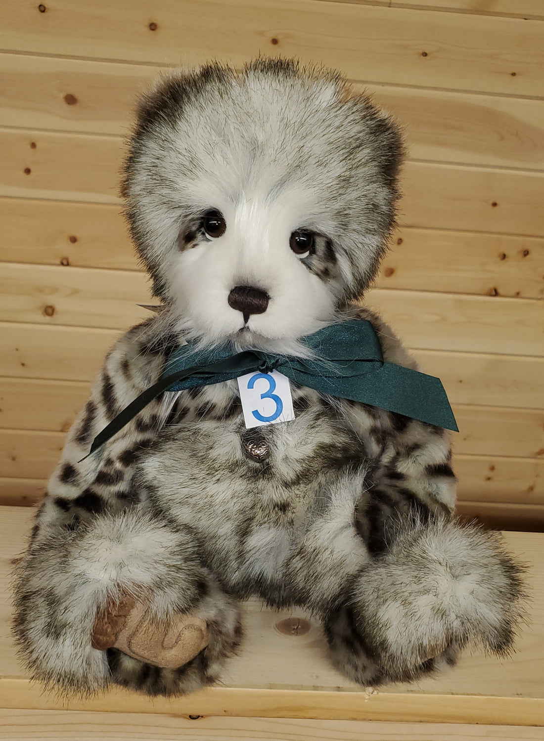 Craig - 15” Panda w/ Green Ribbon from the Secret Collection by Charlie Bears
