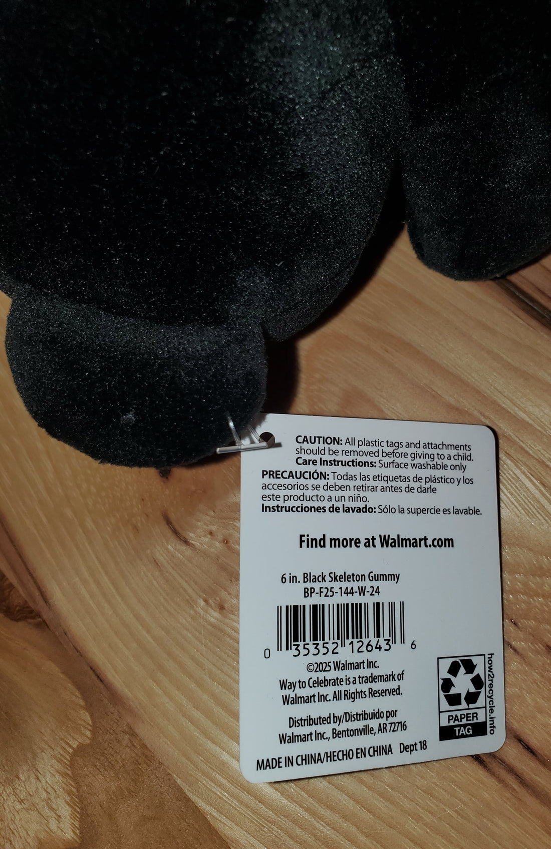 Black Plush Halloween Skeleton Gummie Bear