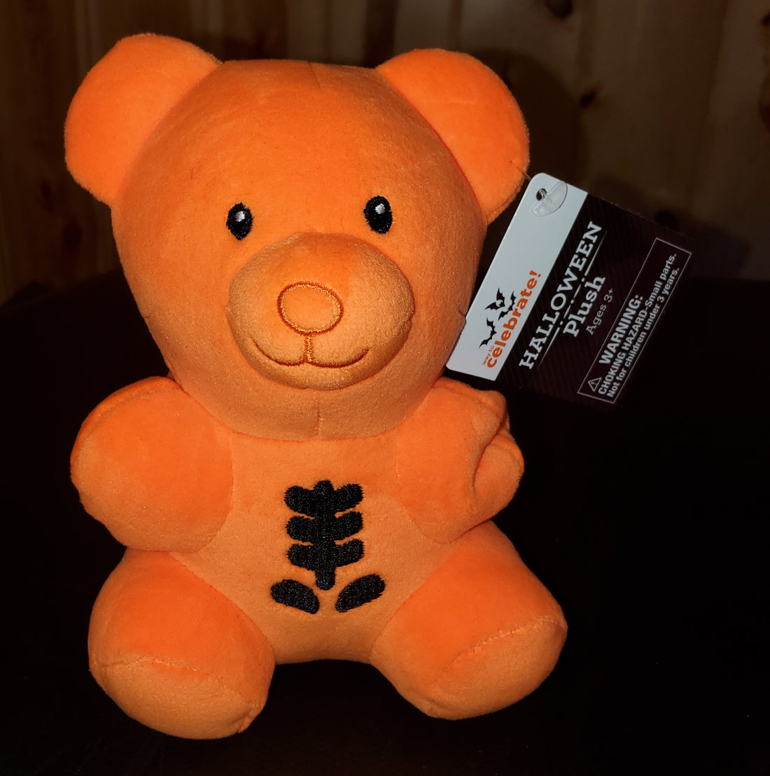 Orange Plush Halloween Skeleton Gummie Bear