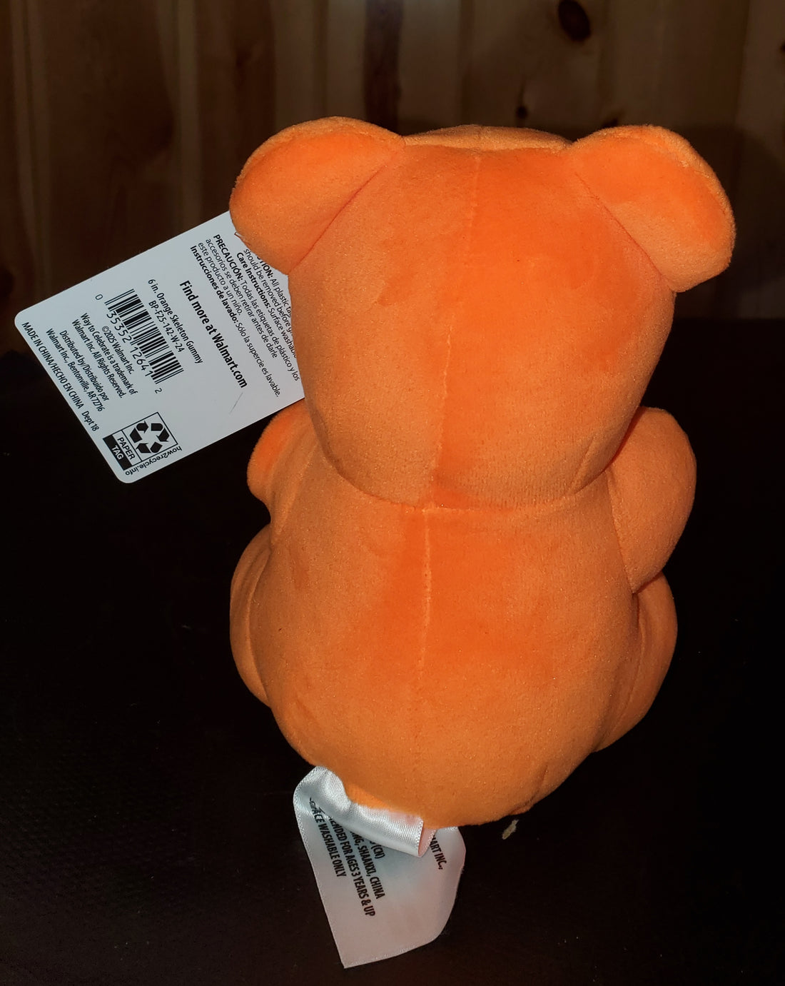 Orange Plush Halloween Skeleton Gummie Bear