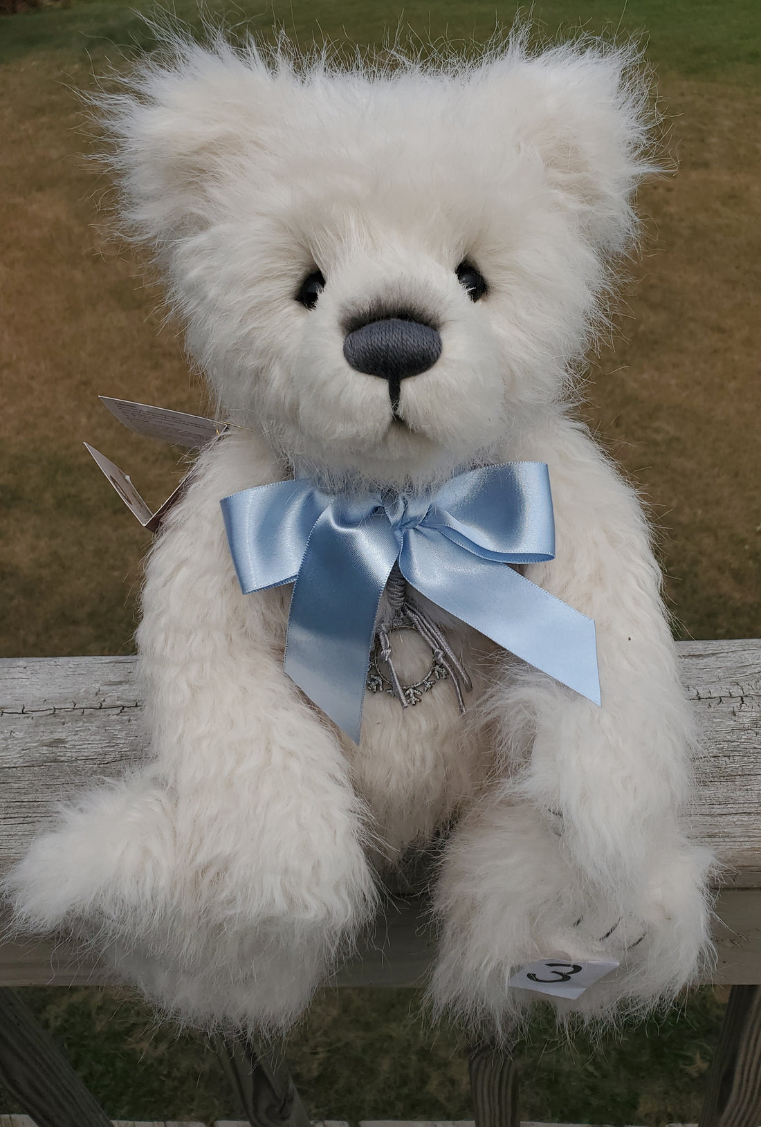 Snowden - 16" White Teddy w/ Growler Noisemaker by Charlie Bears