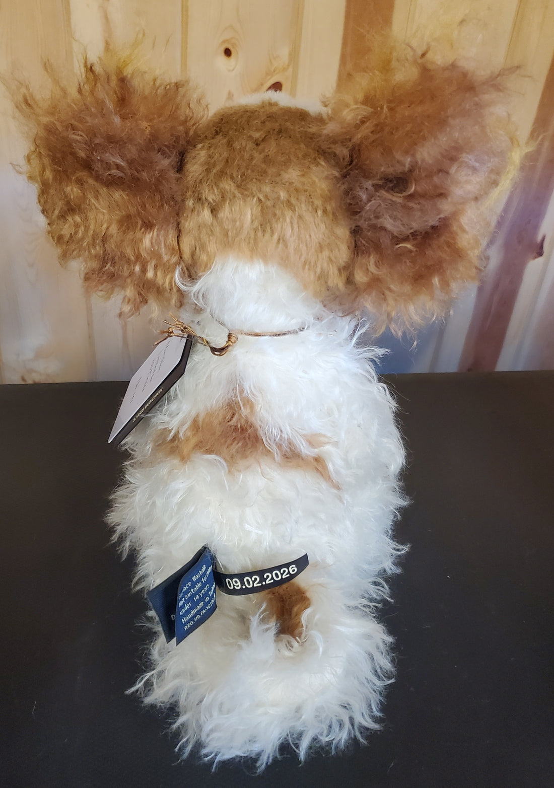 Munchkin - 14" Amber Brown and White Mohair and Alpaca Puppy Dog - Isabelle Collection -  Only 200 Made!
