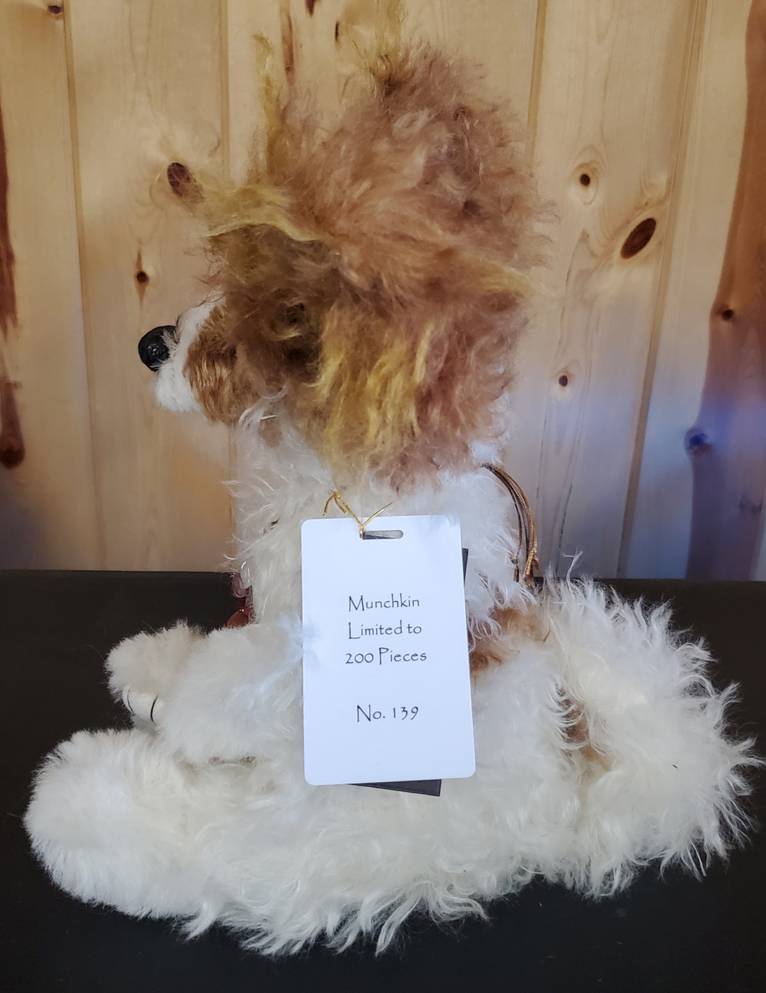 Munchkin - 14" Amber Brown and White Mohair and Alpaca Puppy Dog - Isabelle Collection -  Only 200 Made!