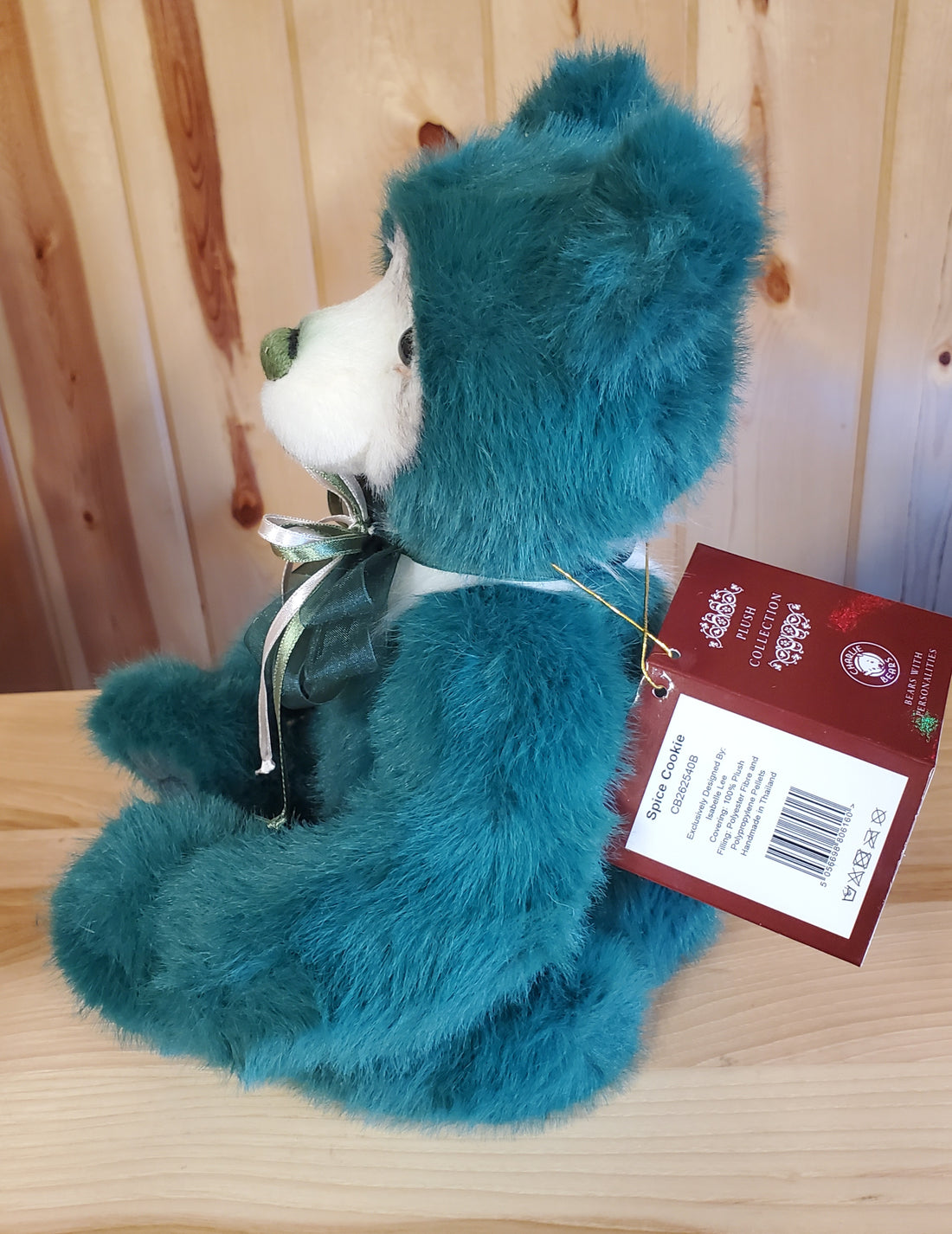 Spice Cookie - 13" Green and White Plush by Charlie Bears (Sugar Cookie's brother)
