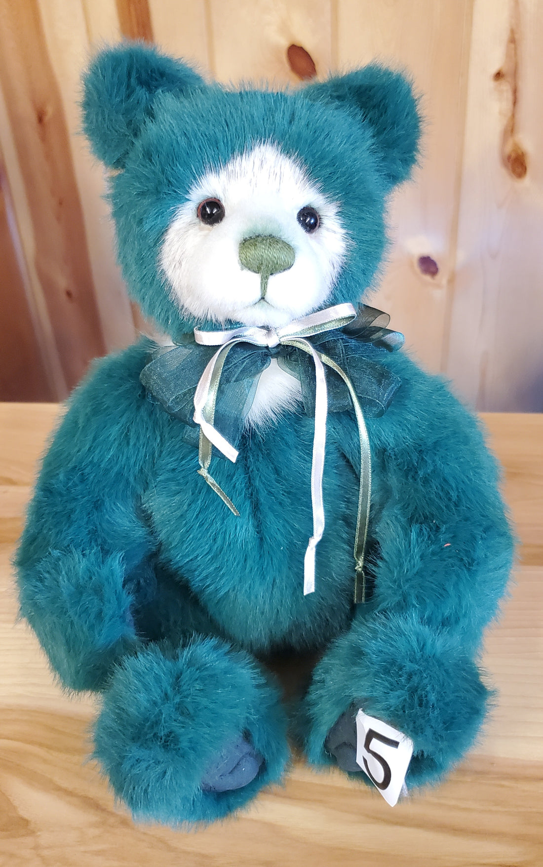 Spice Cookie - 13" Green and White Plush by Charlie Bears (Sugar Cookie's brother)