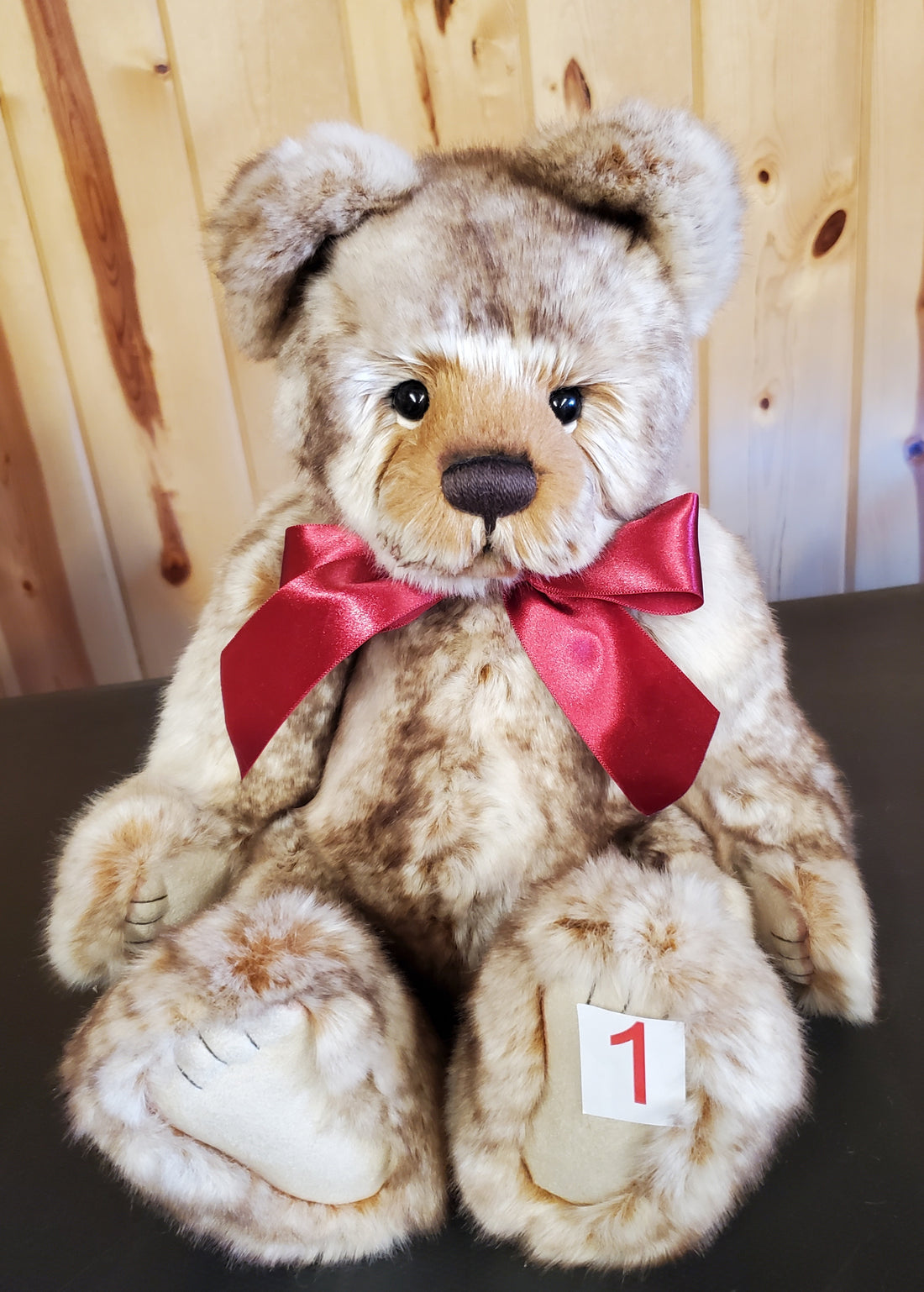 Hughes - 14.5" Beige and Brown Tinkler Bear w/Bells Inside by Charlie Bears