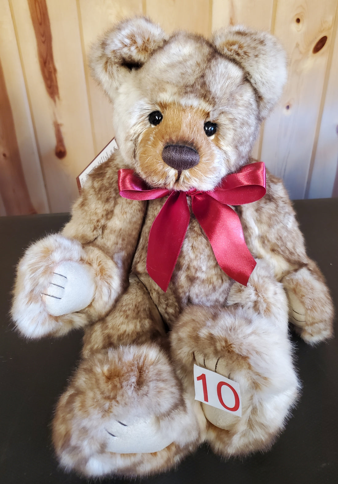 Hughes - 14.5" Beige and Brown Tinkler Bear w/Bells Inside by Charlie Bears